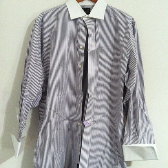 Jos. A. Bank JOS.A.BANK MENS 100%COTTON DRESS SHIRT W/FRENCH CUFFS 17-33 Size US XL / EU 56 / 4 - 3 Thumbnail