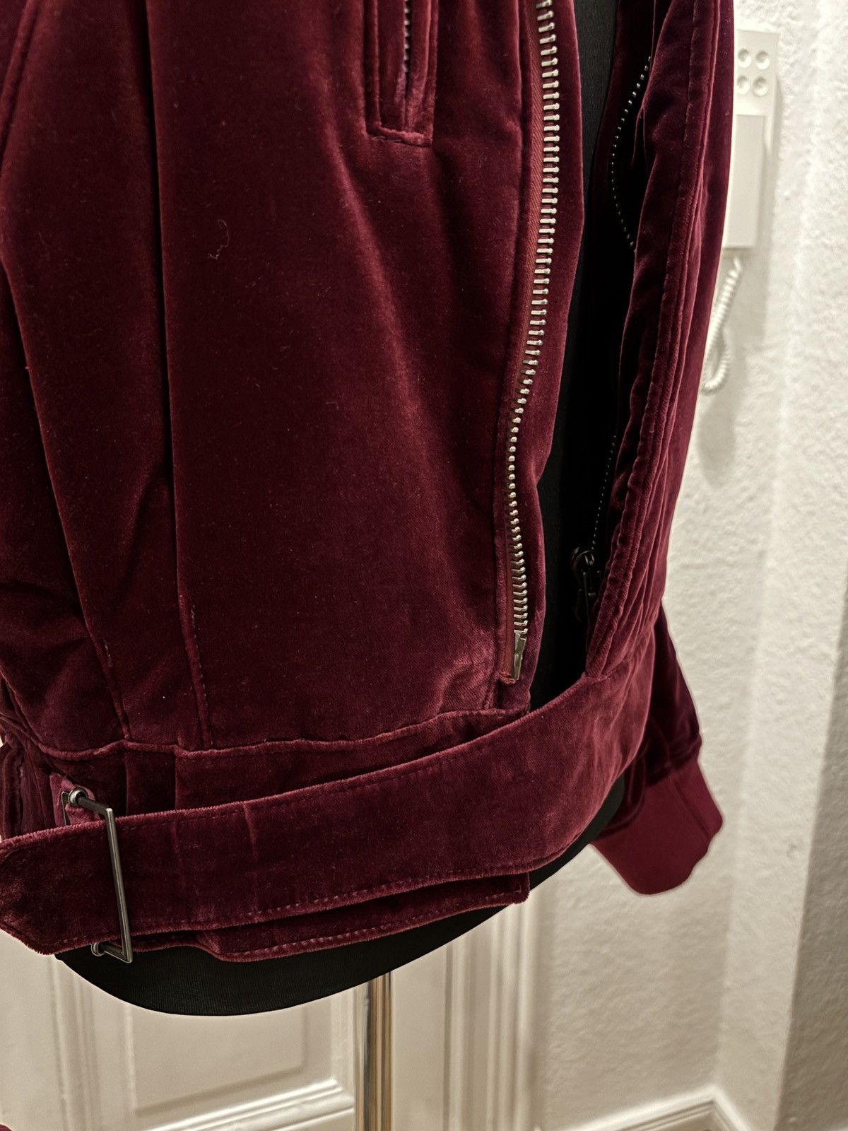 Haider Ackermann Haider Ackermann FW15 Burgundy Velvet Biker Bomber Size US XS / EU 42 / 0 - 7 Thumbnail