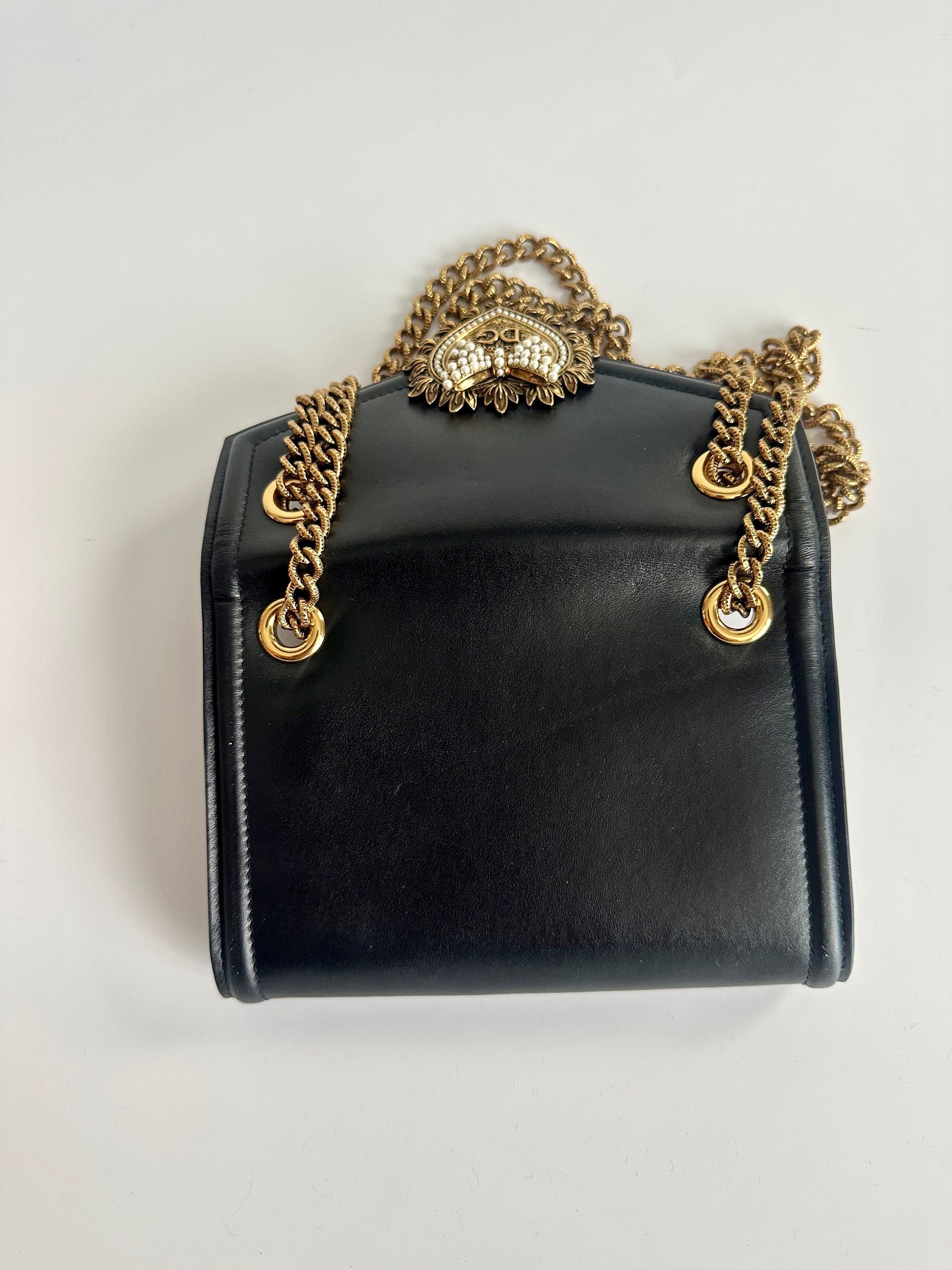 Dolce & Gabbana Dolce & Gabbana Devotion Mini Black Leather Bag Shoulder Size ONE SIZE - 10 Thumbnail
