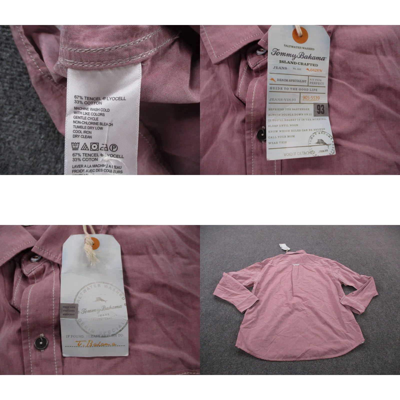 Tommy Bahama Tommy Bahama Shirt Mens XL Pink Island Crafted Perfect Fit Button-Up Casual Business Short Sleeve Shirt Size US XL / EU 56 / 4 - 8 Thumbnail