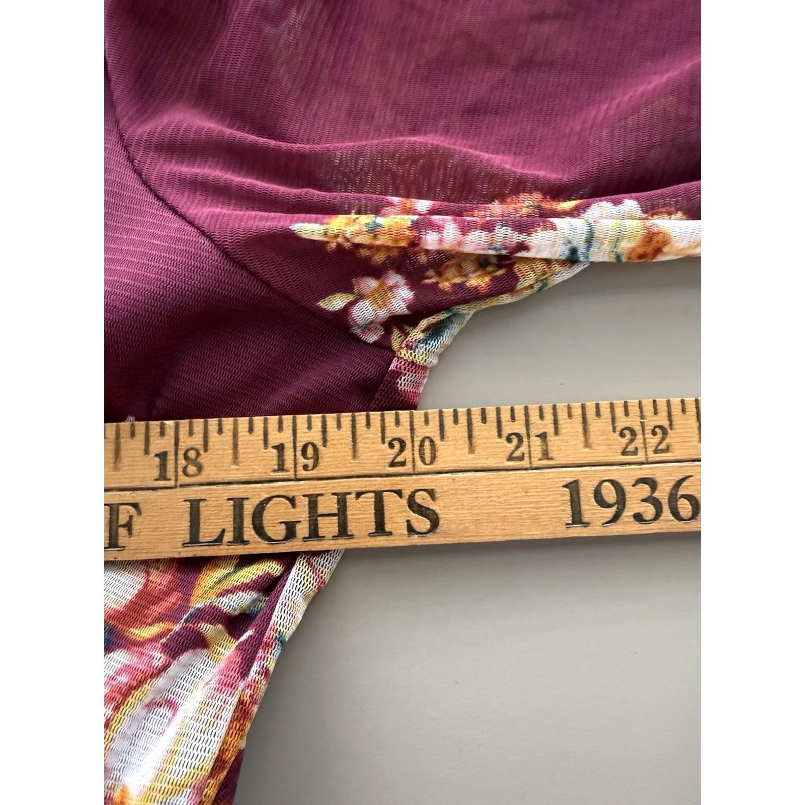 Vintage Maxi Dress Womens 2X Burgundy Floral Romantic Coquette Cottage Core Beige Size XXL / US 16-18 / IT 52-54 - 5 Thumbnail