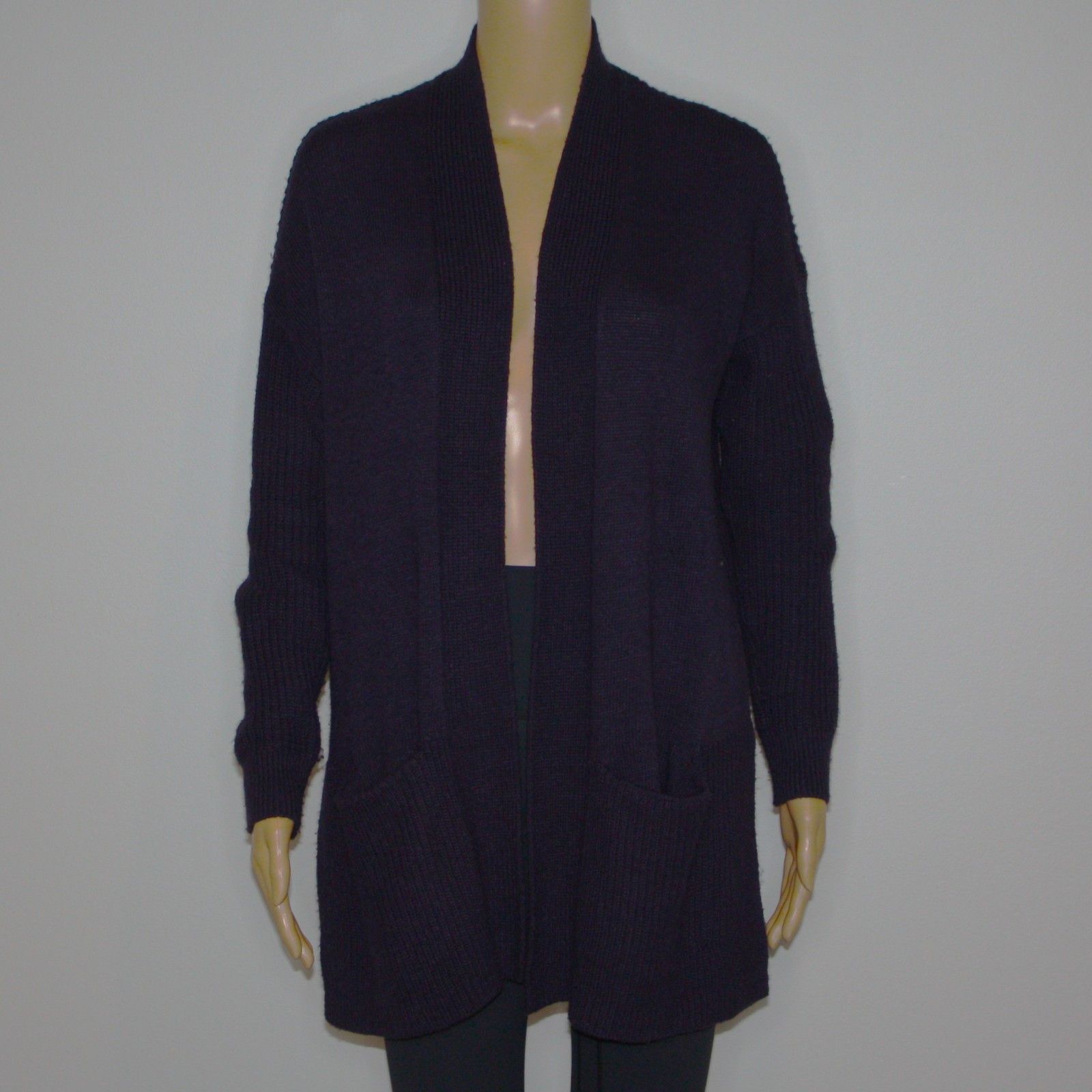 Loft Rib Trim Pocket Open Cardigan Sweater in Navy and size Small Size S / US 4 / IT 40 - 4 Thumbnail