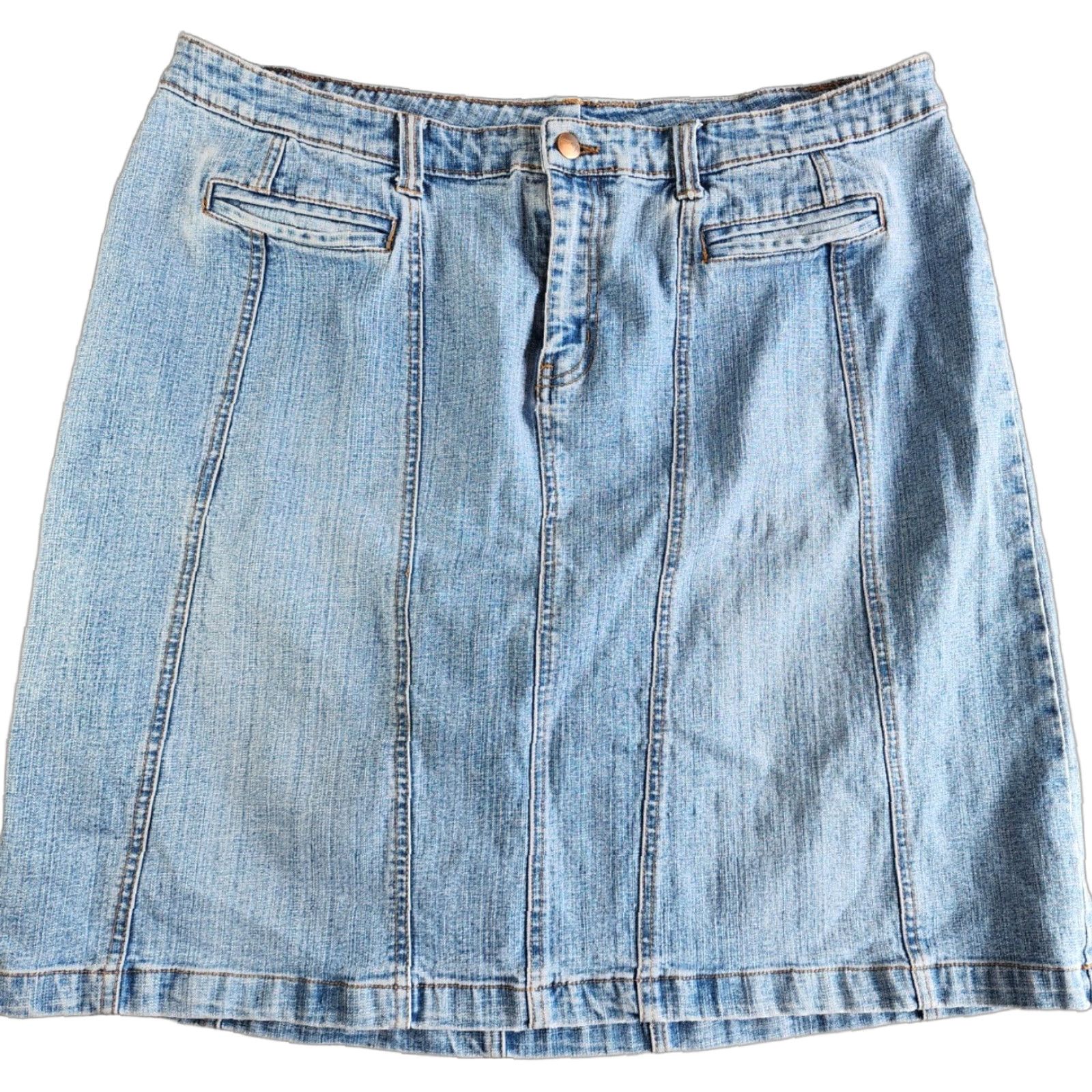Denime VINTAGE Forenza Skirt Denim Women 20 Long Maxi 90s Pockets Slit Blue Cotton Shirt none Size 42" / US 20 - 1 Thumbnail