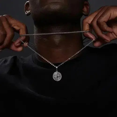 Vintage Necklace Pendant Stainless Steel Cuban Chain Casual Retro Size ONE SIZE - 4 Thumbnail