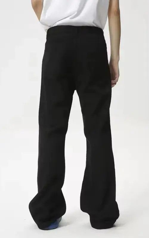 Japanese Brand Ripped Jeans Men Black Streetwear Y2k Denim Size US 29 - 4 Thumbnail