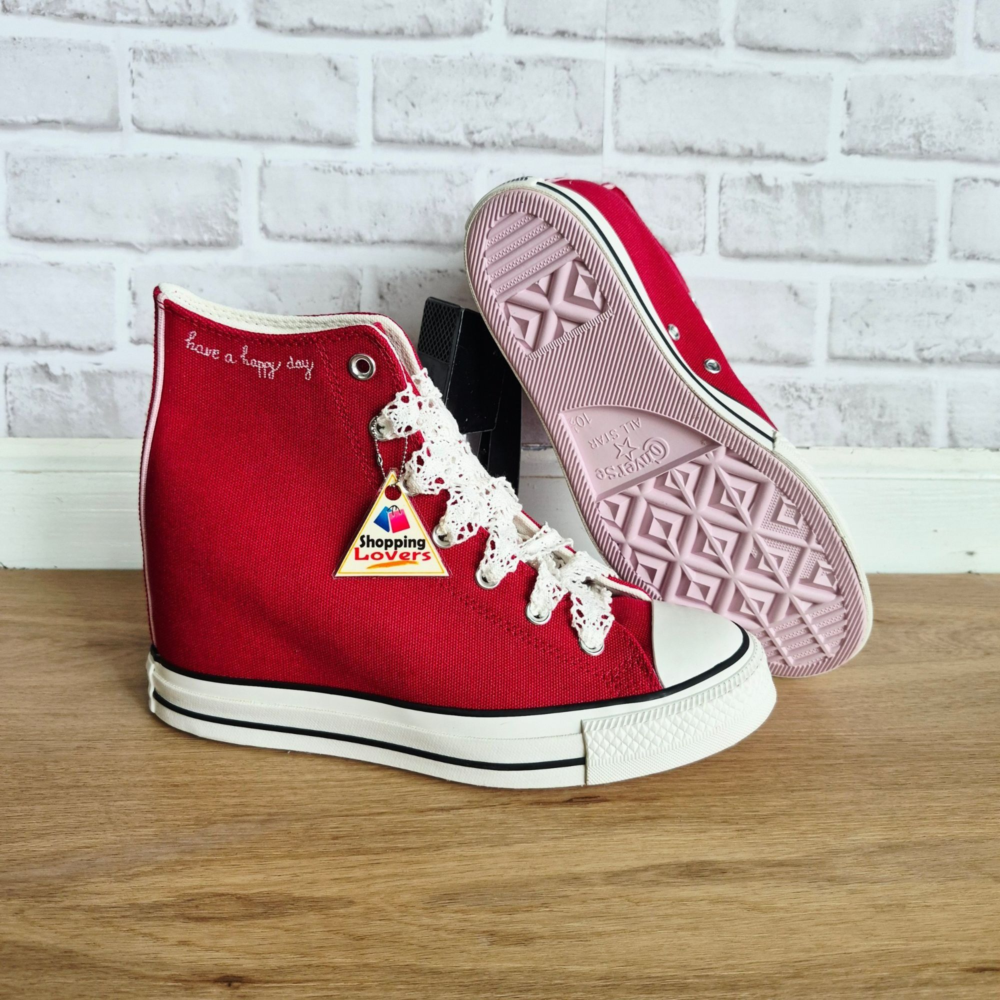 Converse ⭐Converse Chuck Wedge Platform Crochet Laces Hi Sz10.5 Women Size US 10.5 / IT 40.5 - 2 Thumbnail