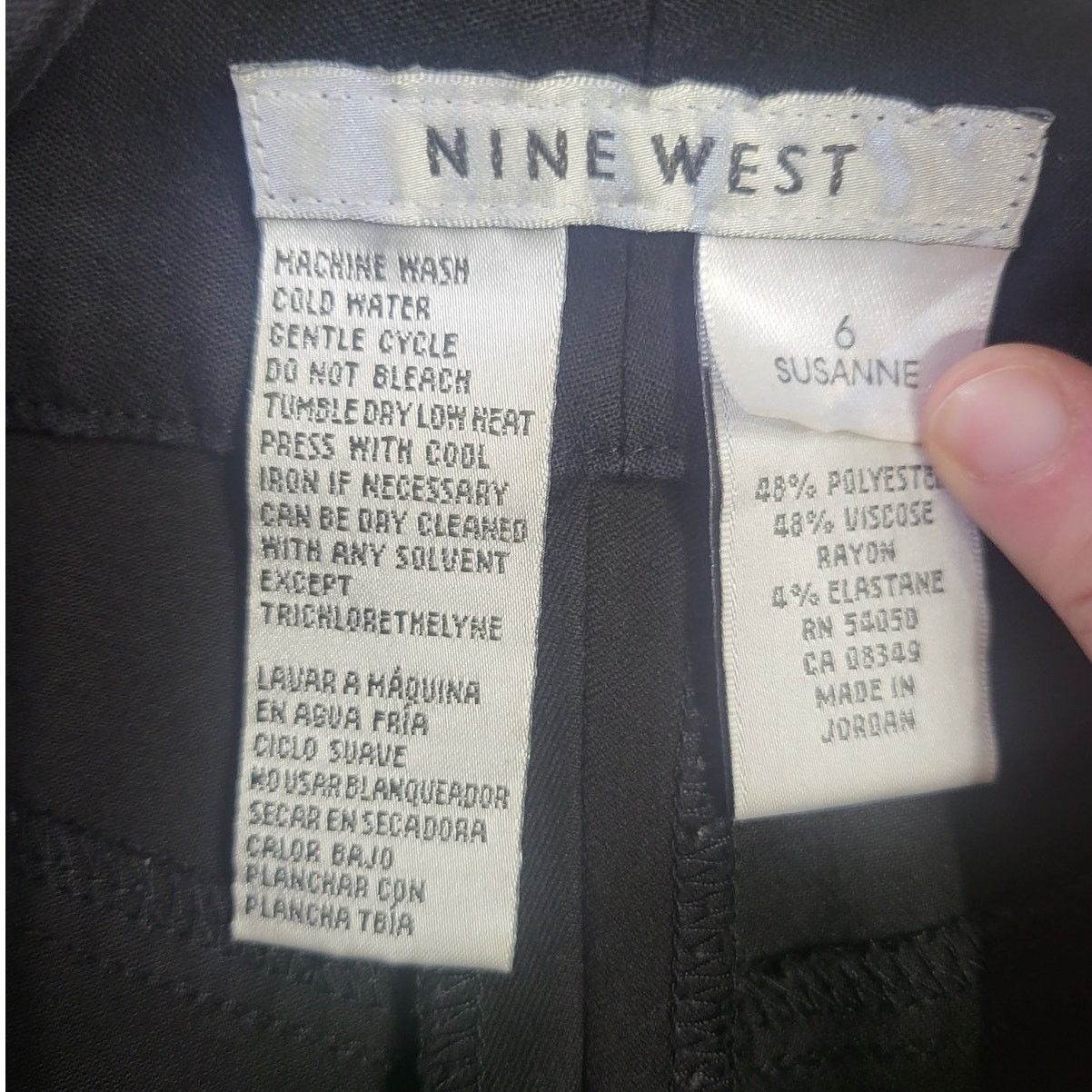 Nine West Nine West Women's Black Susanne Dress Pants - Size 6 Size 28" / US 6 / IT 42 - 4 Thumbnail