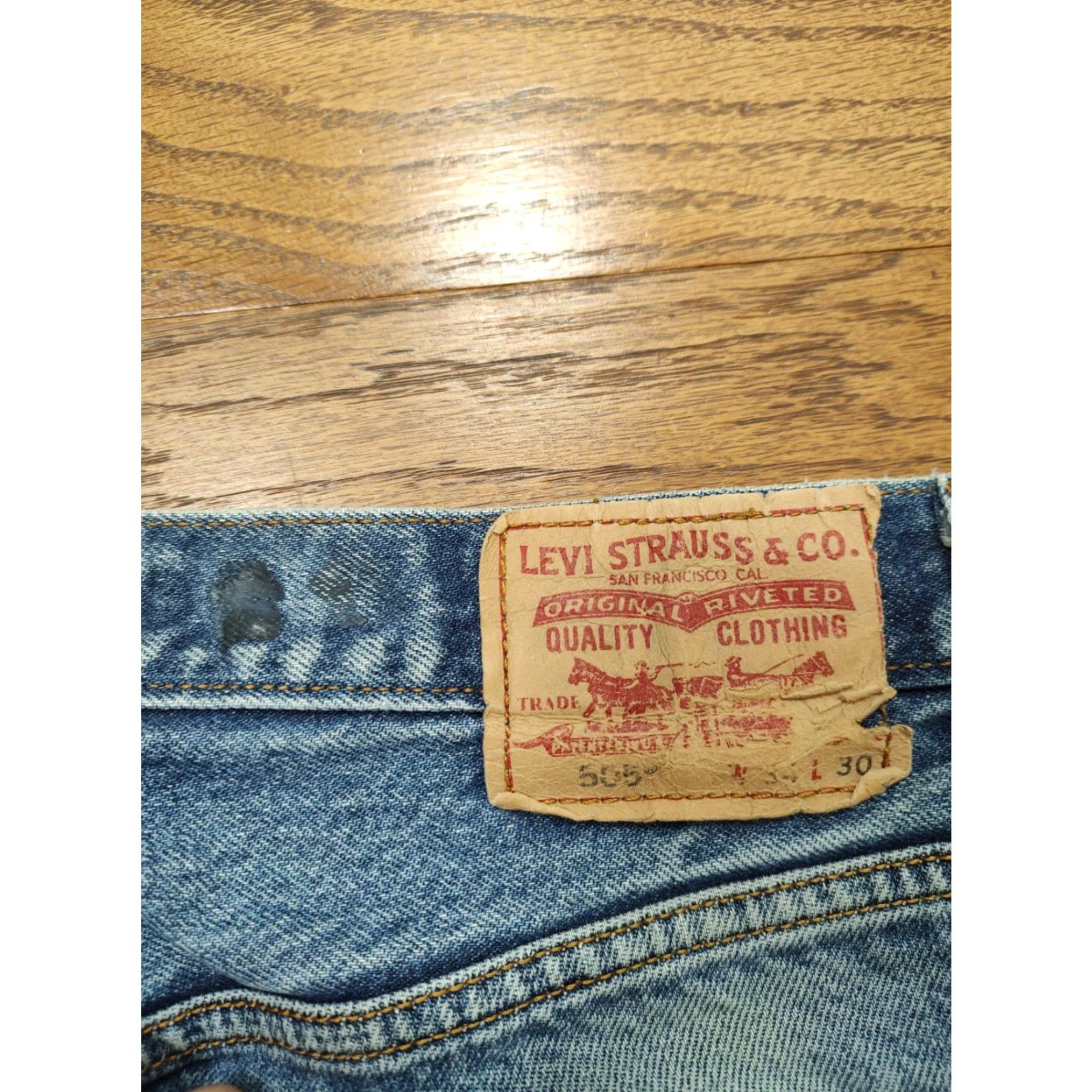 Levi's VINTAGE Levis 505 Jeans Mens 33x30 Blue Straight Denim Western Cowboy Size US 33 - 4 Thumbnail