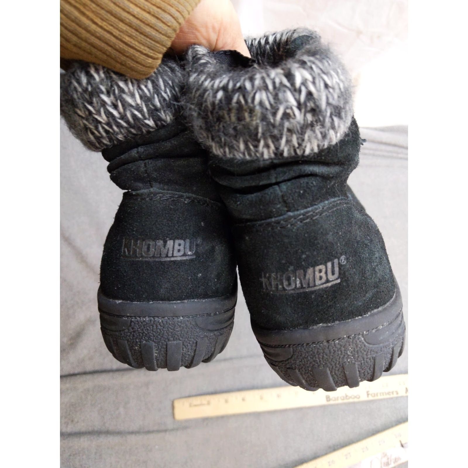 Vintage Khombu Laura Snow Boots Womens Size 8 Black Suede Ankle Faux Fur Zip Winter Boots Menus? Size US 8 / IT 38 - 4 Thumbnail