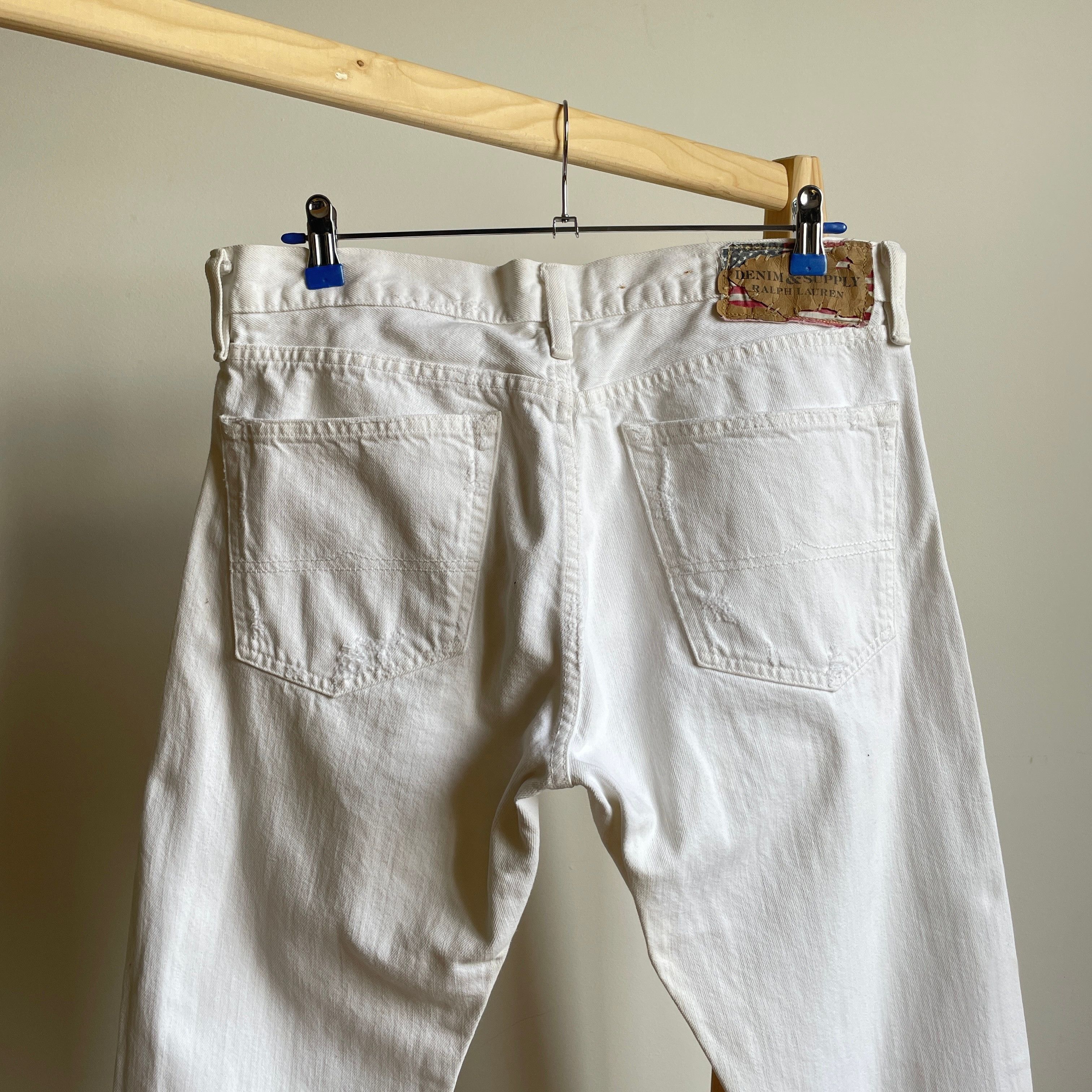 Denim & Supply Ralph Lauren Denim And Supply Ralph Lauren Distressed Slim White Denim Size US 33 - 4 Thumbnail
