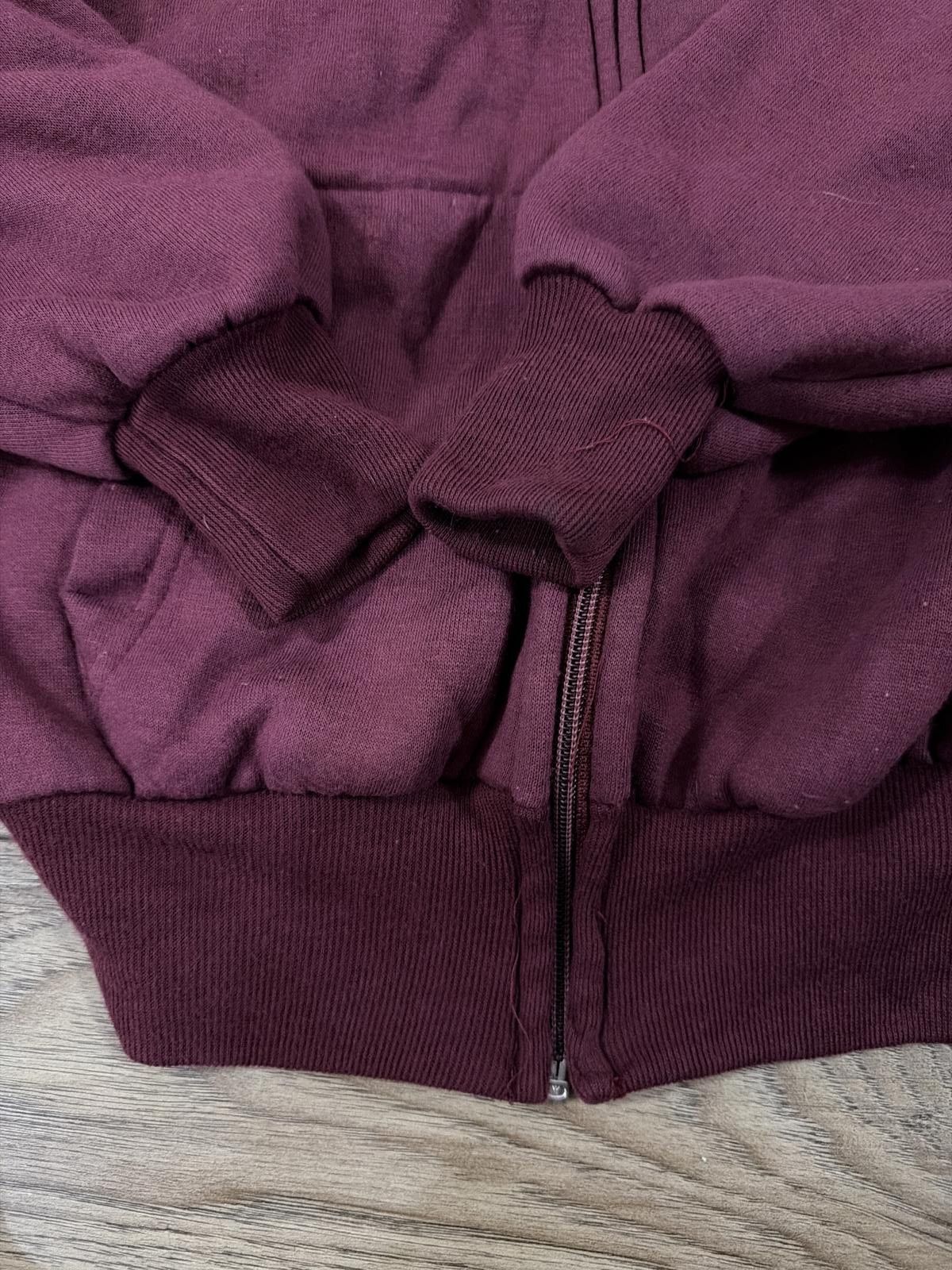 Other Vintage 90s Burgundy Thermal Lined Hoodie Blank Grunge Skate Size US M / EU 48-50 / 2 - 5 Thumbnail