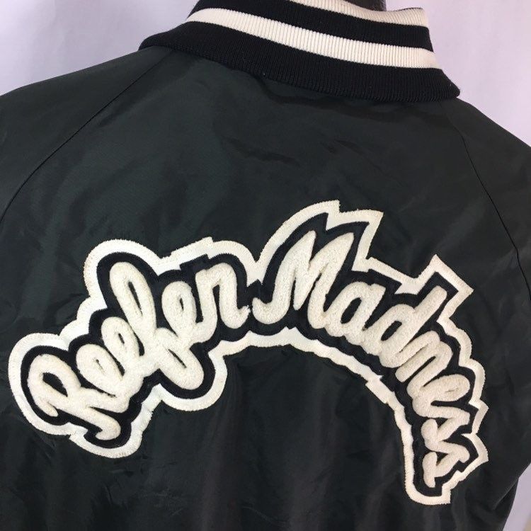 Dunbrooke Vtg Pla-Jac Nylon REEFER MADNESS Embroidered RINGER Jacket Size US L / EU 52-54 / 3 - 10 Thumbnail