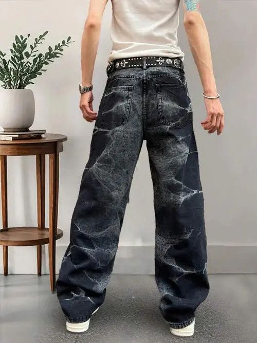 Japanese Brand Tie Dye washed baggy Y2K denim jeans Size US 32 / EU 48 - 3 Thumbnail
