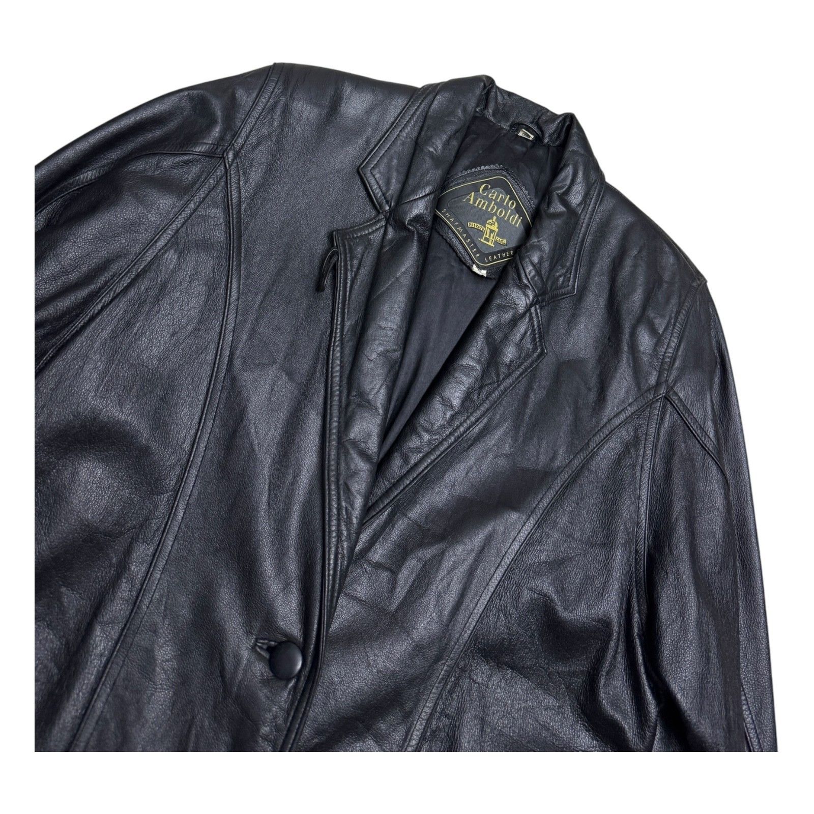 Vintage VINTAGE LEATHER Carlo Amboldi Long Trench Retro Coat Small Size S / US 4 / IT 40 - 5 Thumbnail