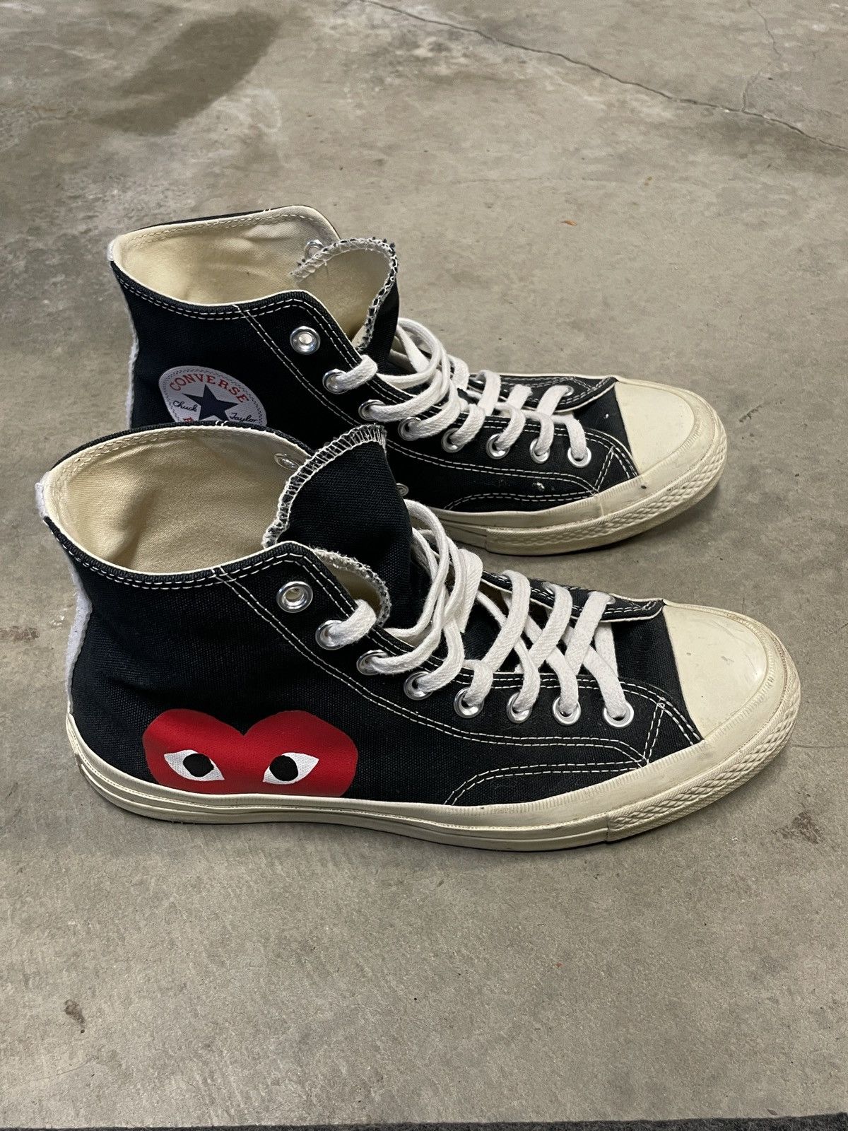 Comme des Garcons × Converse Comme Des Garçons Converse Chuck Taylor Hi Top (Black) Size US 8 / EU 41 - 2 Thumbnail
