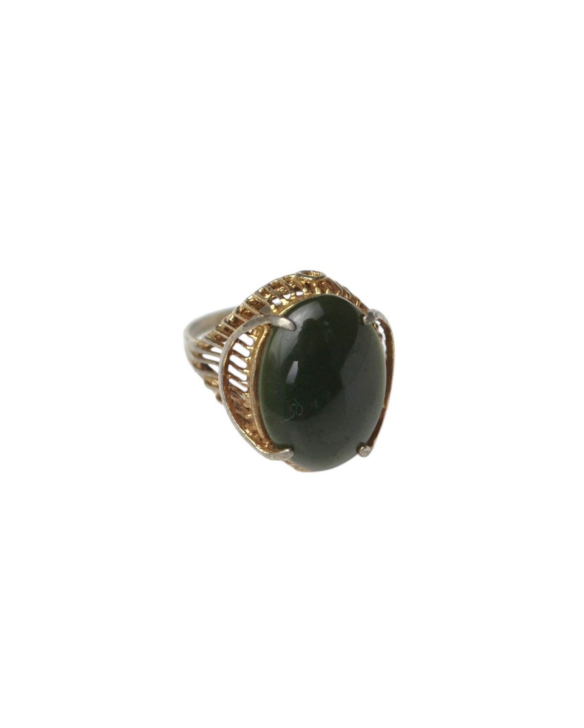 Vintage 2000S JAPANESE MADE COCKTAIL RING WITH DARK STONE Size ONE SIZE - 3 Thumbnail