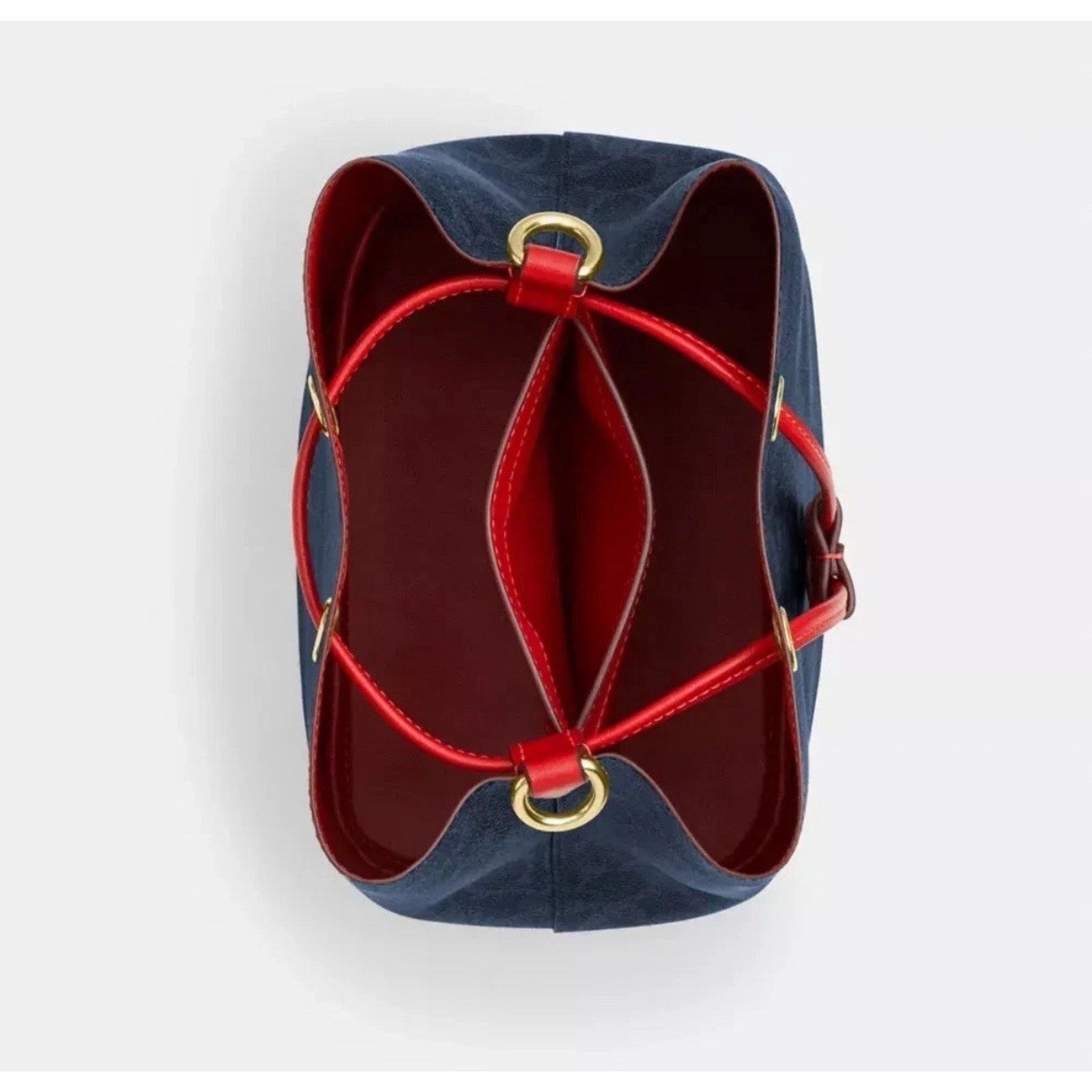 Coach NWT COACH Rowan Bucket Bag CBH07 Denim/Bold Red Crossbody Size ONE SIZE - 11 Thumbnail