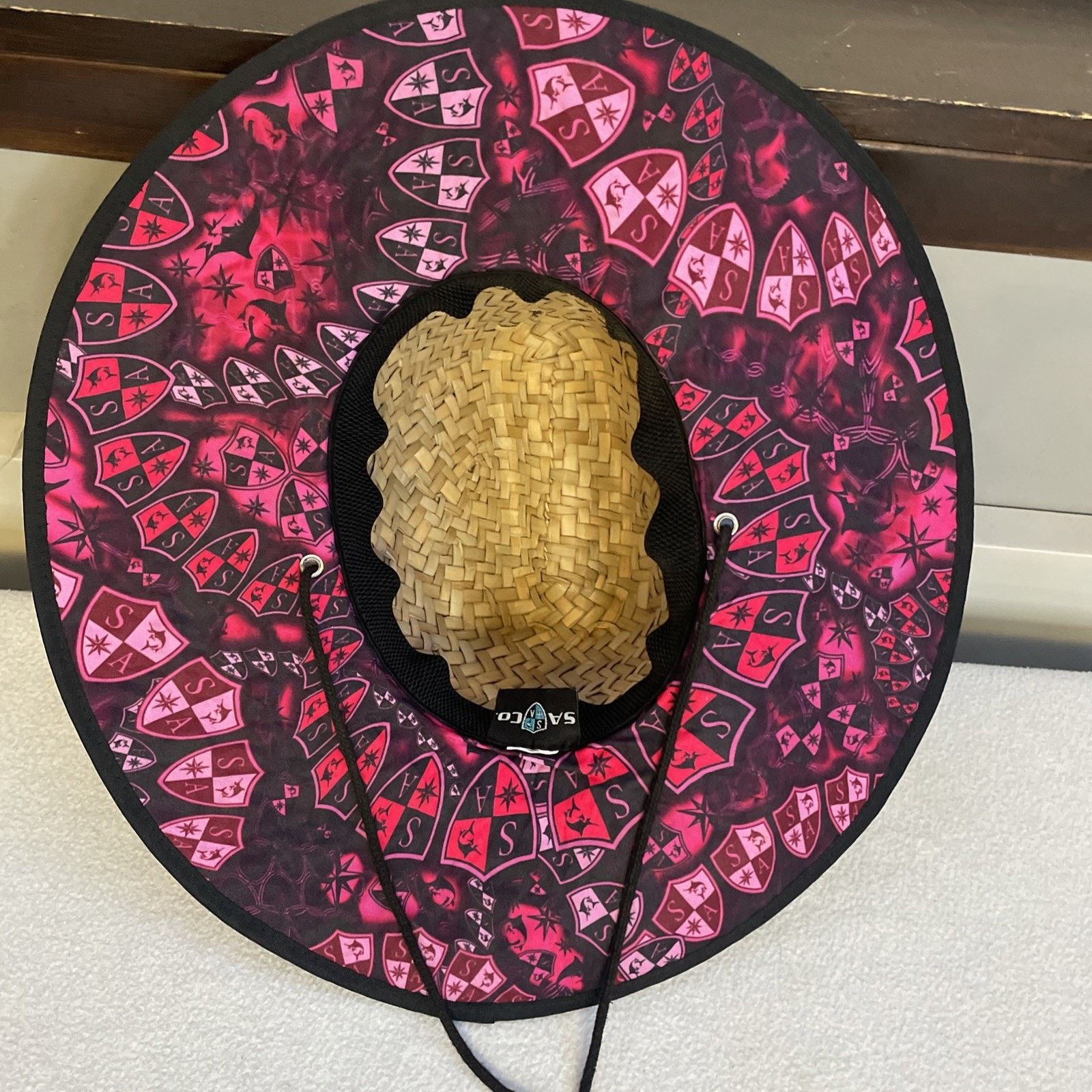 Other SA Palms Under Brim Straw Hat Flames Emblem Drawstring Size ONE SIZE - 6 Thumbnail