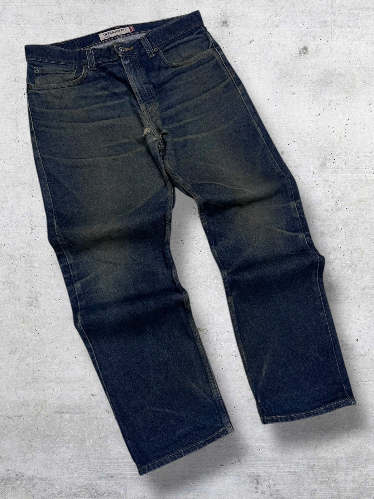 Levi's Vintage Clothing VINTAGE LEVIS 505 DESIGNER REGULAR FIT INDIGO WASHED DENIM Size US 35 - 2 Thumbnail