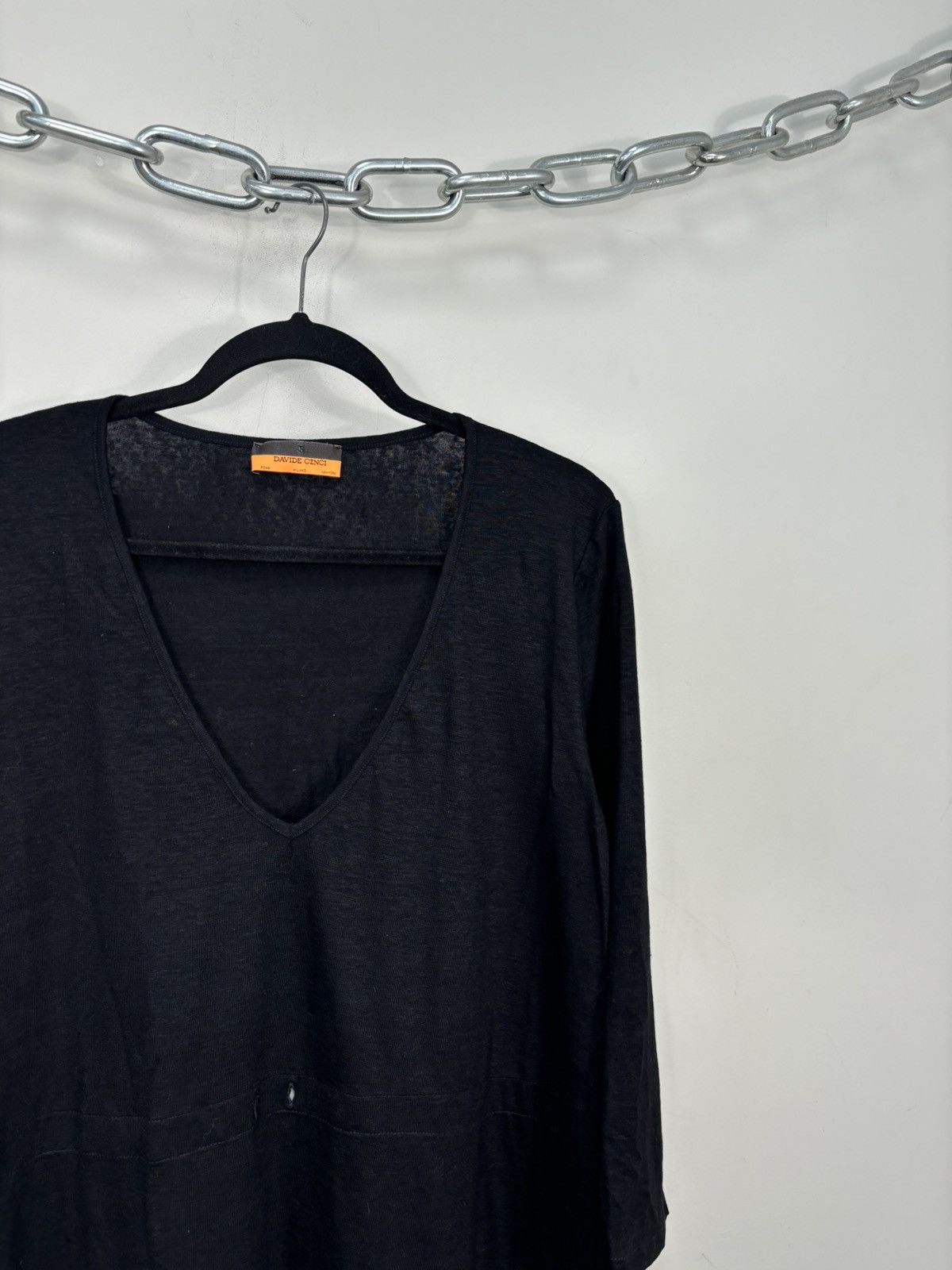 Davide Cenci Vintage Davide Cenci Women’s V-Neck Linen Long Sleeve Top Size XXL / US 16-18 / IT 52-54 - 3 Thumbnail