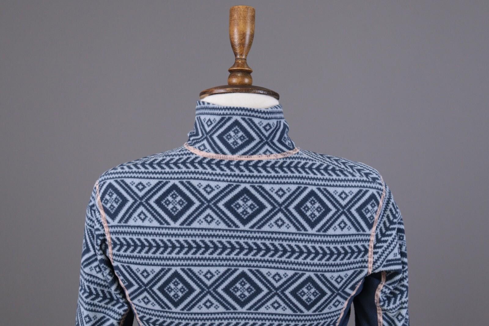 Designer Kari Traa Blue Fair Isle Full Zip Fleece Jacket Size S Size L / US 10 / IT 46 - 11 Thumbnail