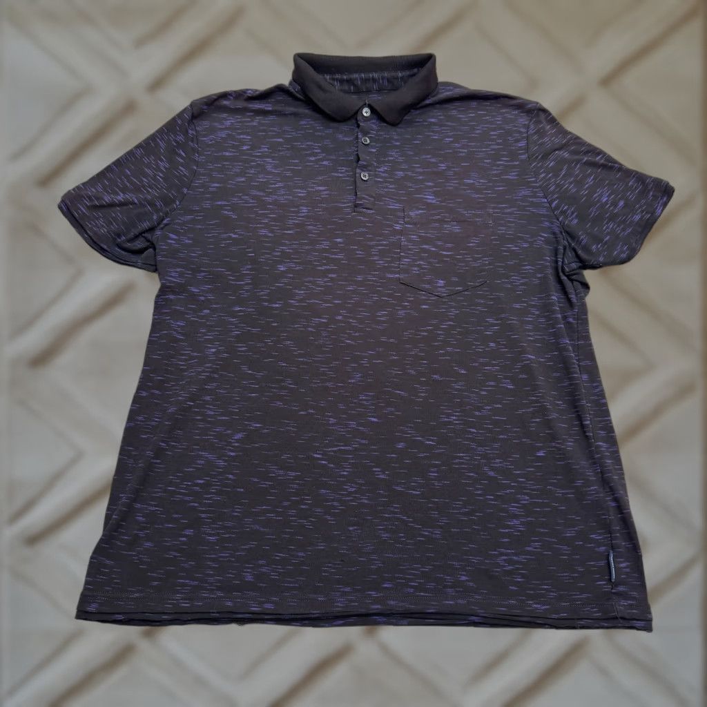 Armani Exchange Armani Exchange Space Dye Polo Shirt Mens XXL Black Purple Short Sleeve Pocket Shirt Size US XXL / EU 58 / 5 - 1 Thumbnail