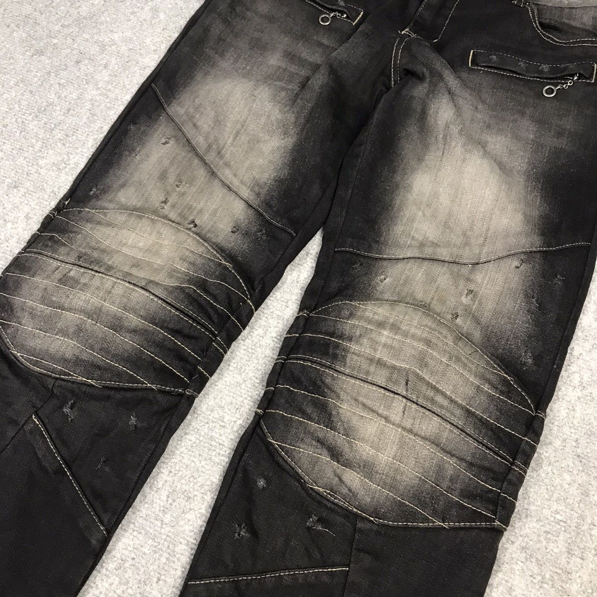 If Six Was Nine × PPFM × Tornado Mart 🔥PPFM BLACK PUNK JAPAN BIKER STYLE DENIM PANTS Size US 32 / EU 48 - 5 Thumbnail