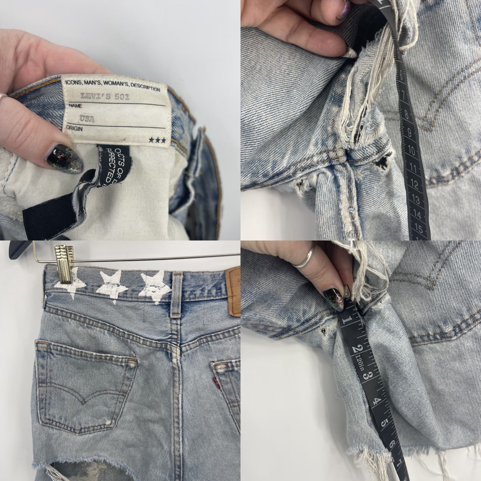 Levi's VINTAGE Levi's 501 Jeans Blue Denim Distressed Destroyed 30 Adult Women 2000s USA Size 30" / US 8 / IT 44 - 8 Thumbnail