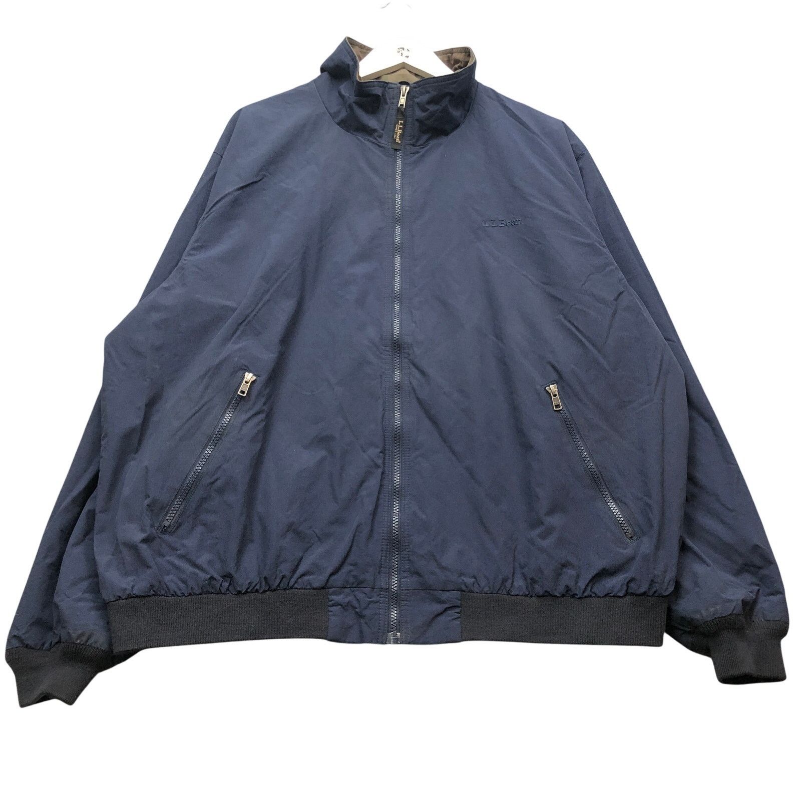L.L. Bean LL Bean Flannel Lined Nylon Warm Up Jacket Mens XXL Navy Size US XXL / EU 58 / 5 - 1 Thumbnail