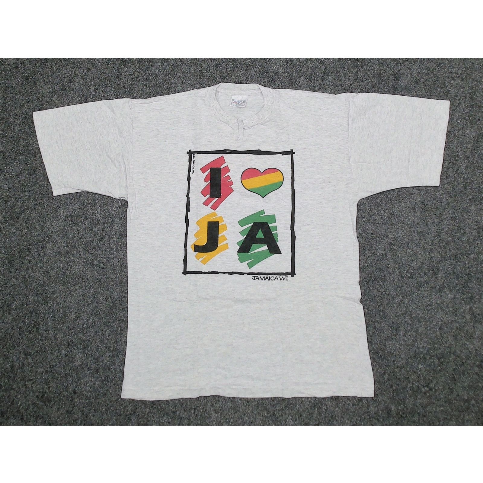 Vintage Vintage 1993 "I Love JA" Single Stitch Notch Collar Tee XL Size US XL / EU 56 / 4 - 3 Thumbnail