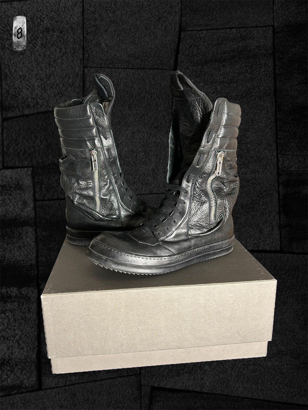 Rick Owens Rick Owens all black leather Cargobasket Size US 10 / EU 43 - 7 Thumbnail