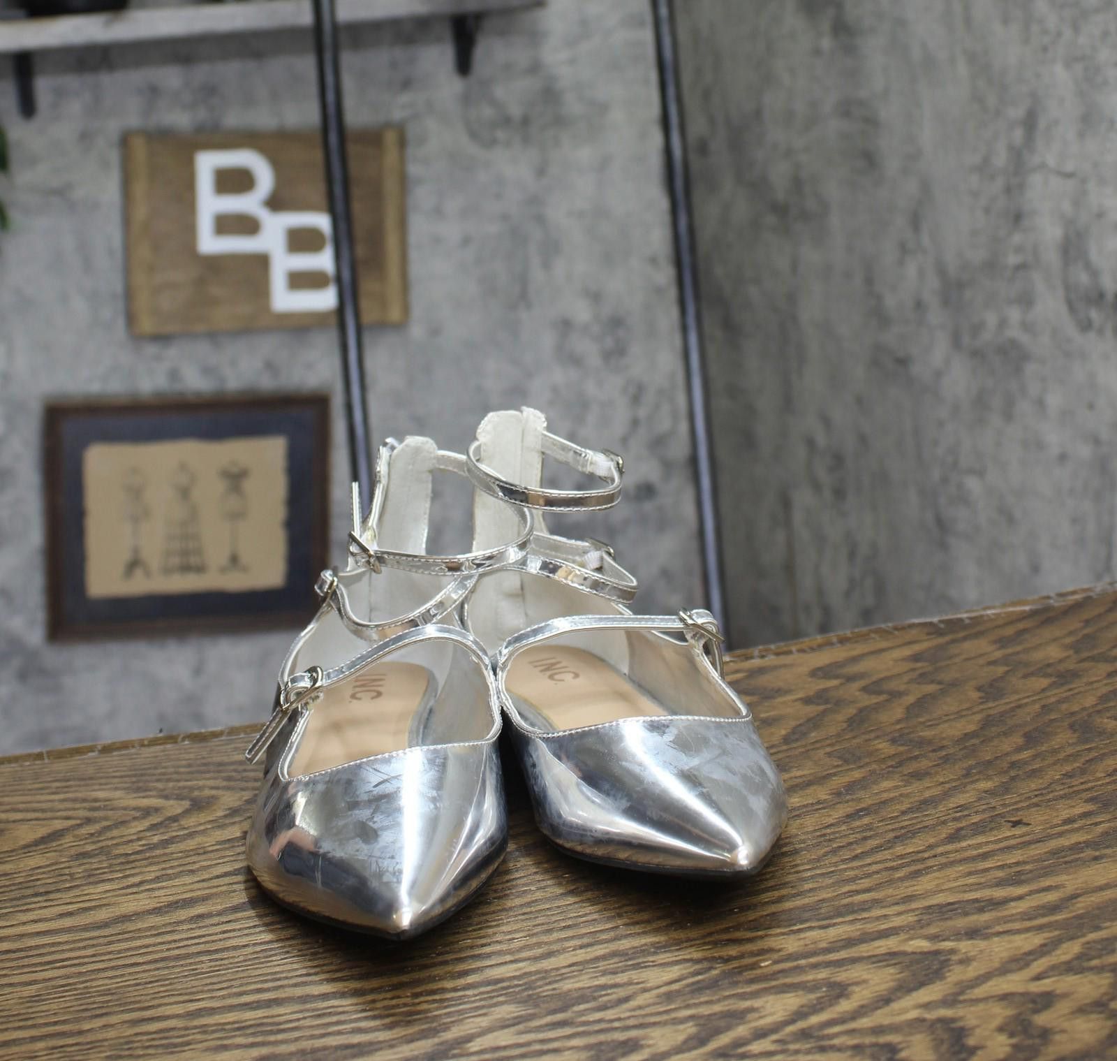 Other Inc International Concepts Womens Valan Flats Silver Gray 8m Size US 8 / IT 38 - 3 Thumbnail