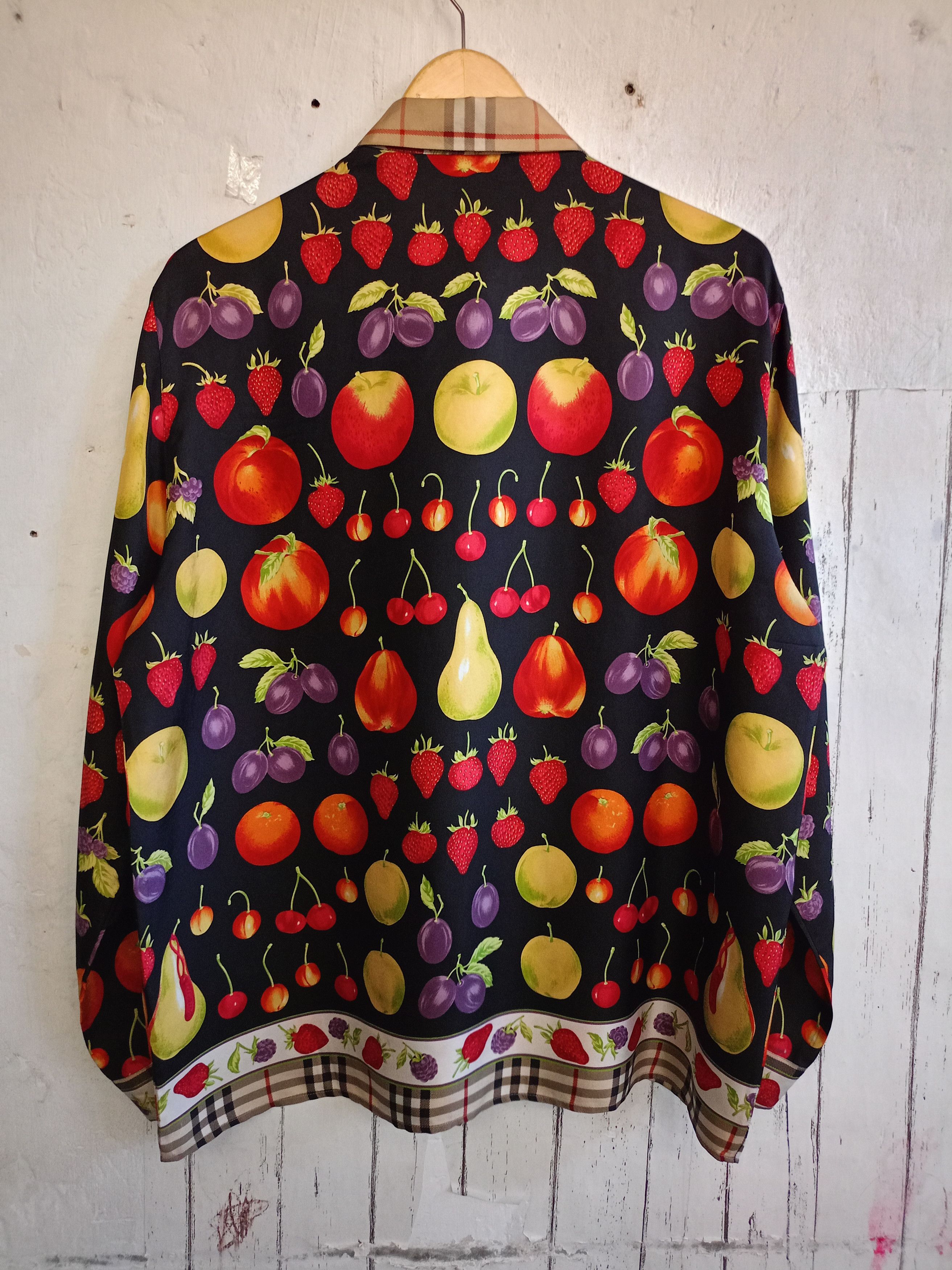 Burberry × Vintage Burberrys Silk fruits Print button shirts Size L / US 10 / IT 46 - 2 Thumbnail