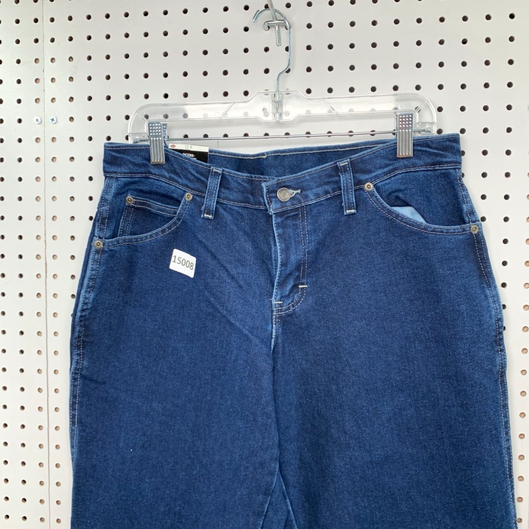 Dickies VINTAGE Dickies Women Work Jeans Size 12P Five Pocket Stretch Mid Rise Relaxed Blue Size 34" / US 12 / IT 48 - 6 Thumbnail