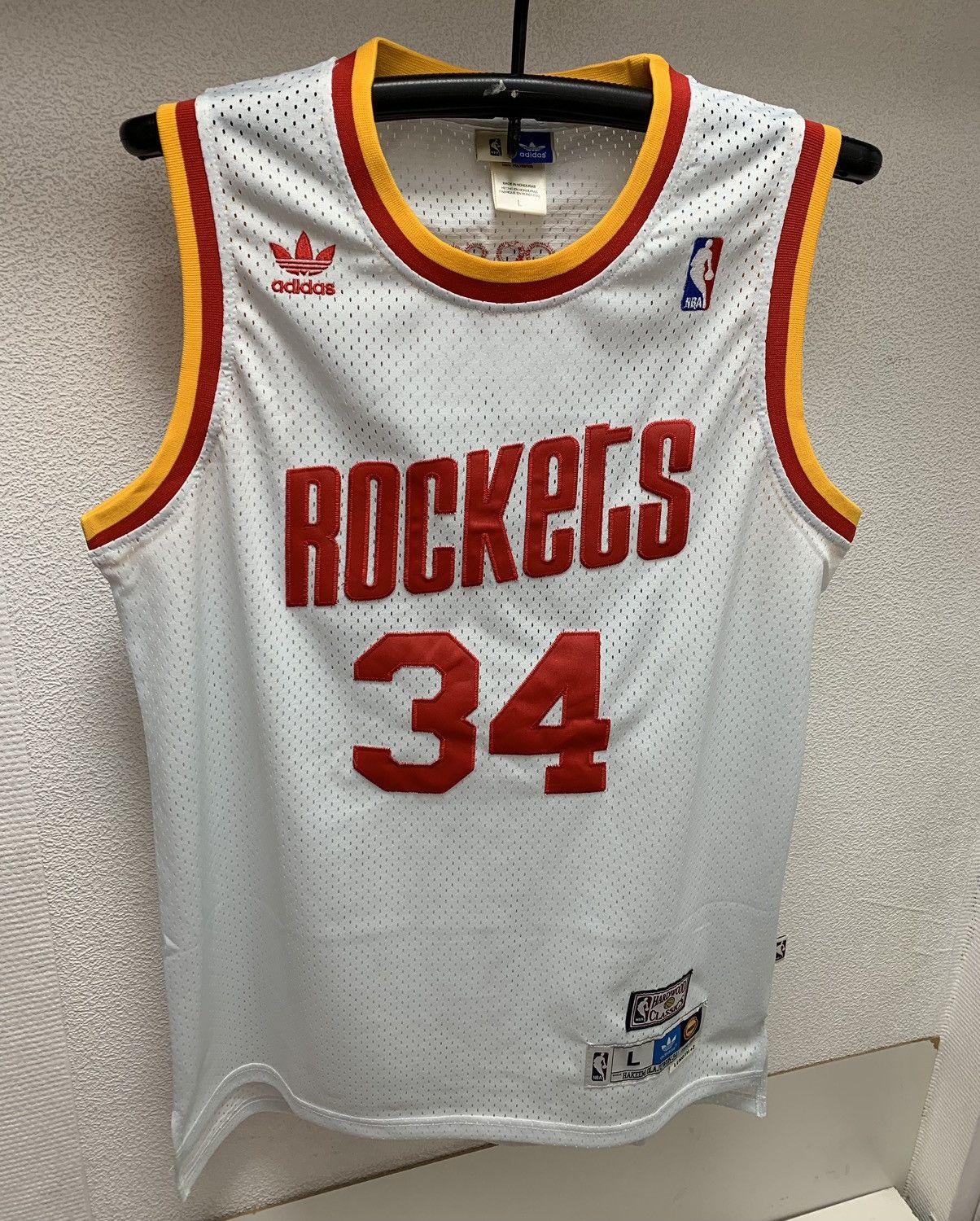 Adidas Olajuwon adidas nba jersey Houston rockets L sz 34 vintage Size US L / EU 52-54 / 3 - 2 Thumbnail