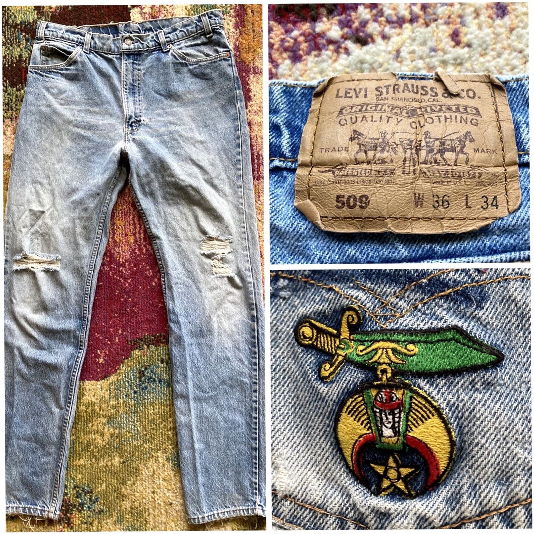 Levi's VINTAGE Levi's 509 Jeans Shirt? No—Vintage Levi's 509 Jeans Casual Men 36x34 34x32 Blue Denim USA Made 80s 90s 00s? Size US 36 / EU 52 - 2 Thumbnail