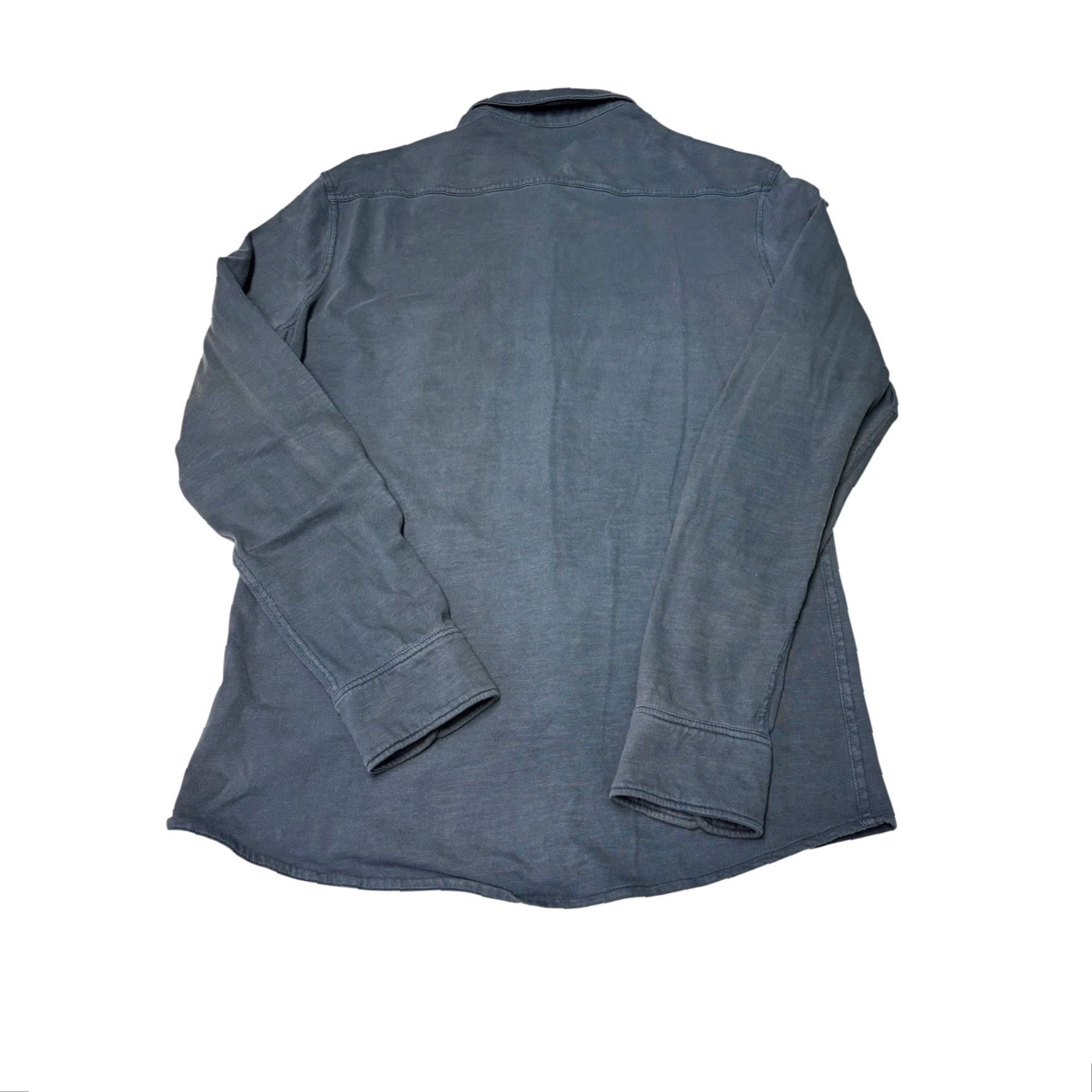 Faherty Faherty Brand Button-Up Shirt Gray Long Sleeve M Knit Organic Cotton Button-Through Chest Pockets Casual Travel Mens Size US M / EU 48-50 / 2 - 6 Thumbnail