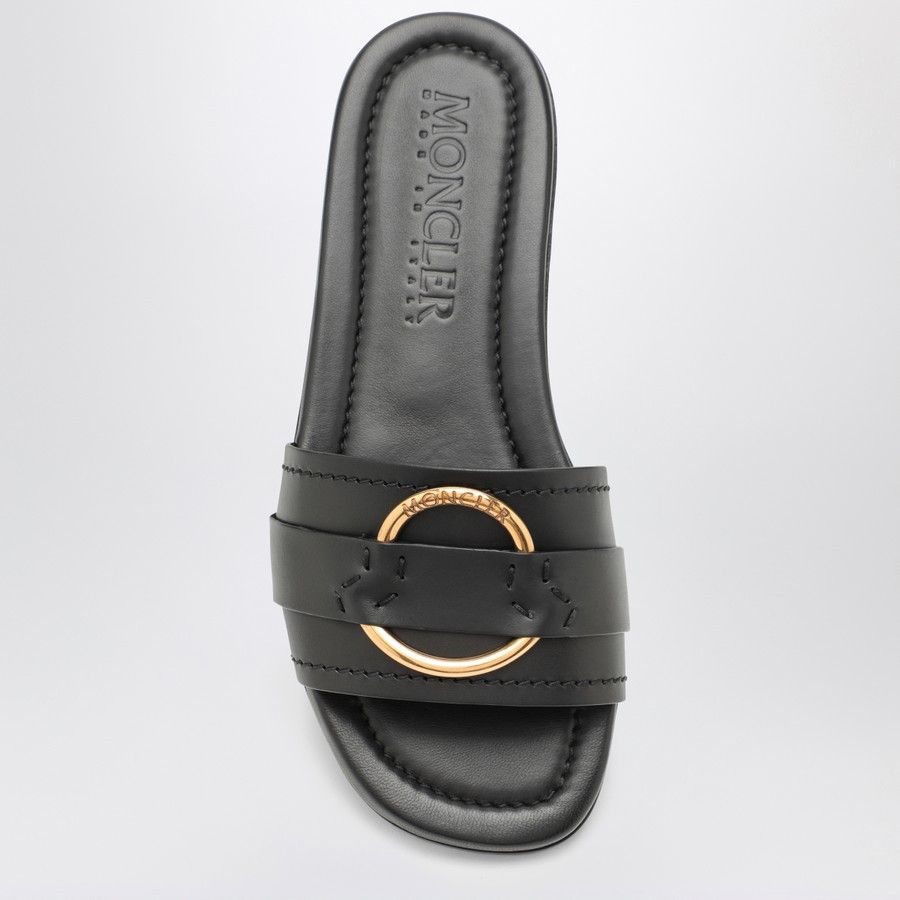 Moncler o1d2blof0924 Leather Slide Bell in Black Size US 7 / IT 37 - 3 Thumbnail
