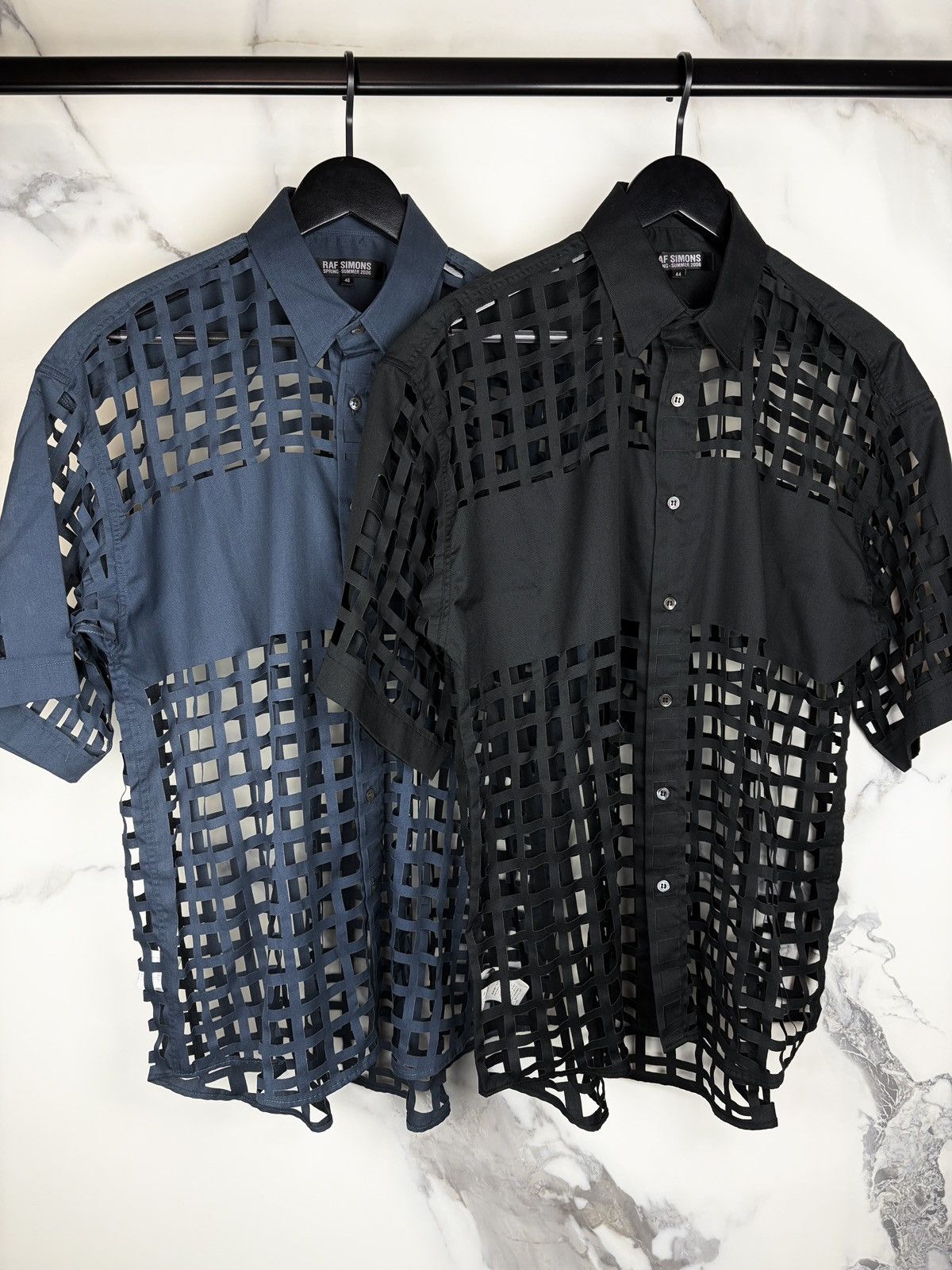 Raf Simons SS06 Raf Simons Laser Cut Net Buttonup Shirt Icarus Surgit Size US S / EU 44-46 / 1 - 2 Thumbnail