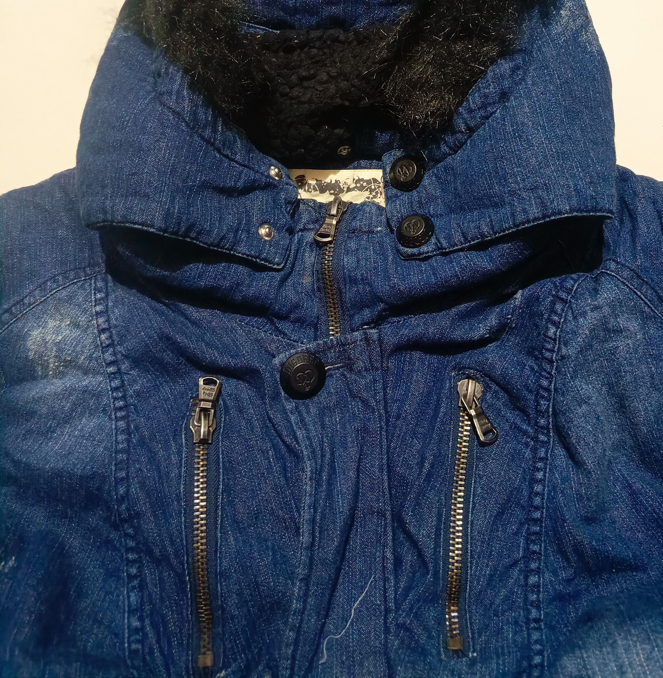 14th Addiction Dig Deep - Japan Fur Distressed Puffer Denim Jacket Size US XL / EU 56 / 4 - 3 Thumbnail