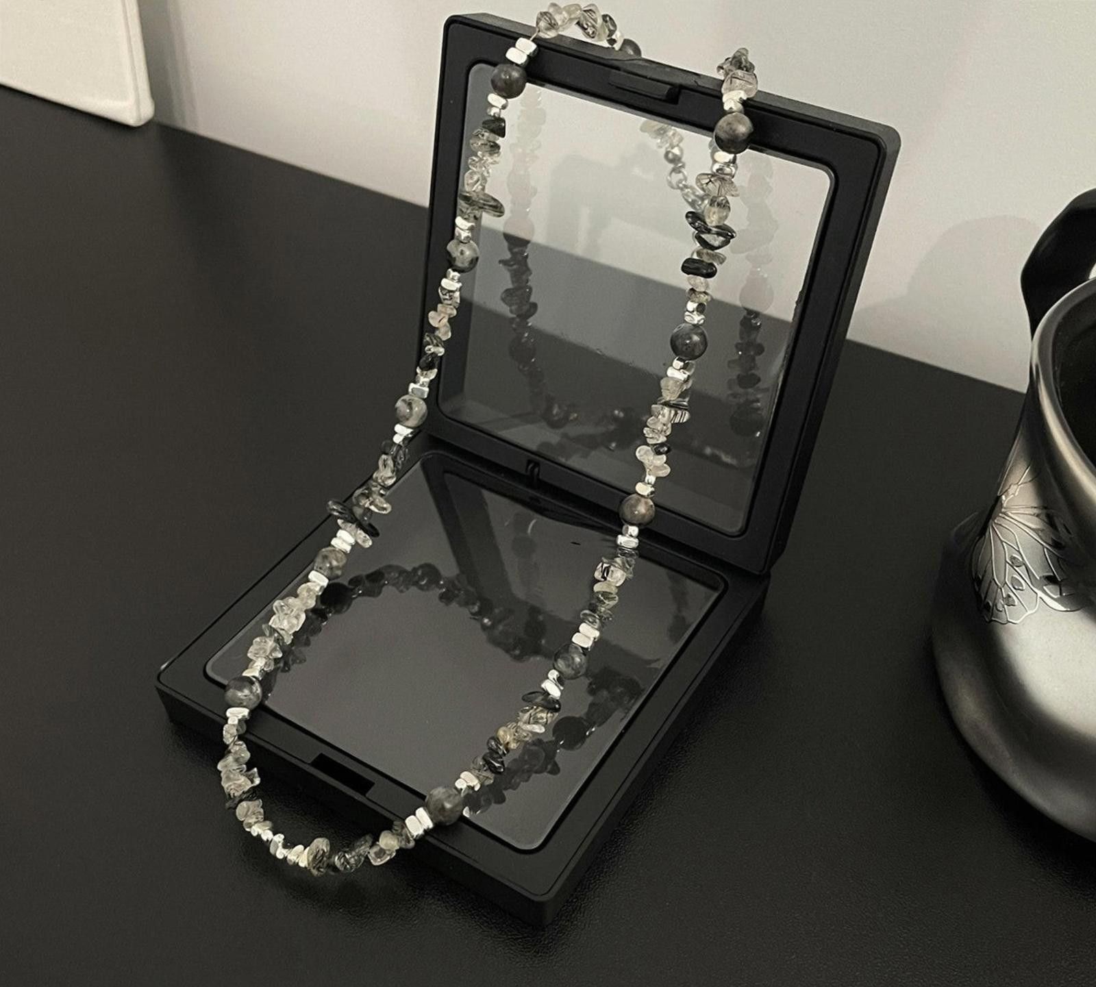 Jewelry Black & Silver Beaded Necklace Size ONE SIZE - 4 Thumbnail