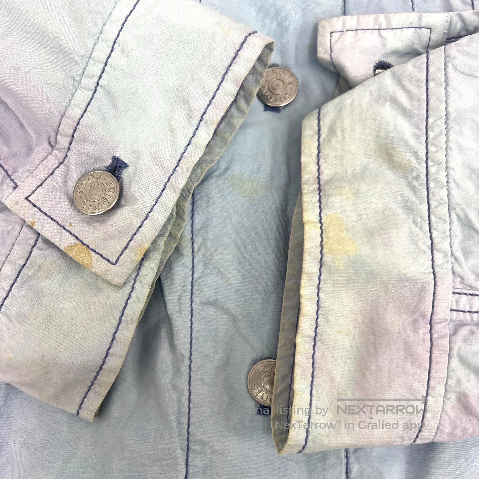 Acne Studios Acne Studios Blue and Pink Cotton Collar Single Breasted L Size XXS / US 00 / IT 34 - 8 Thumbnail