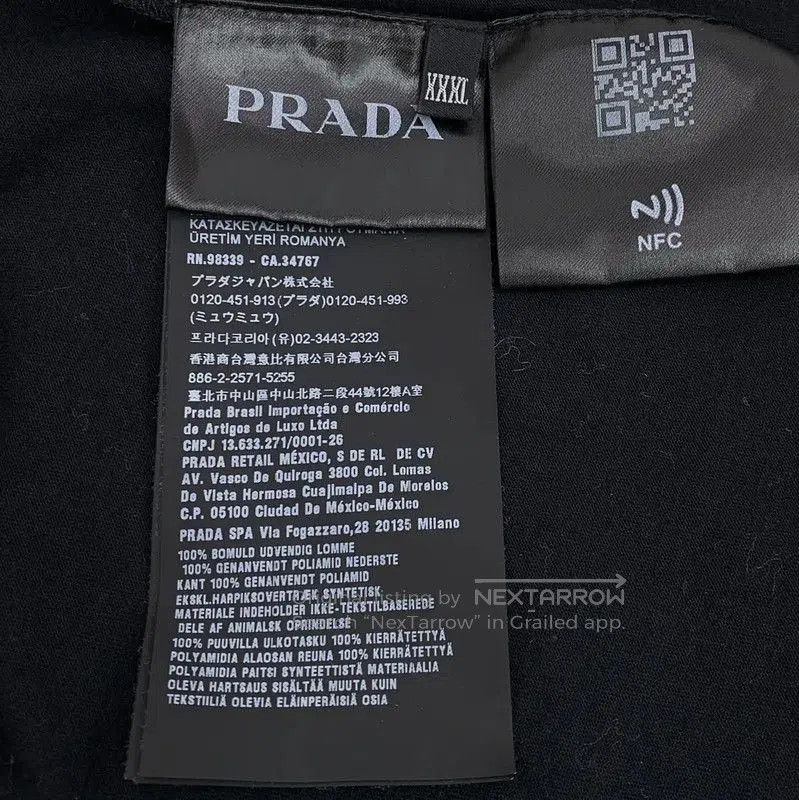 Prada Prada Black Cotton T-Shirt for Men. Size US XXL / EU 58 / 5 - 6 Thumbnail