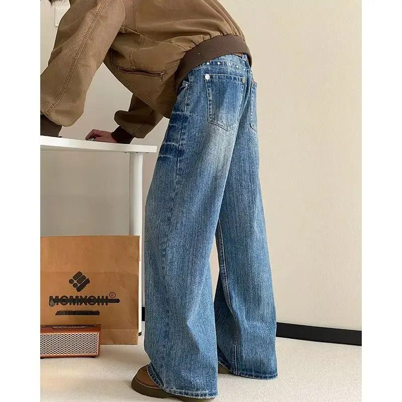Japanese Brand × Jean Retro loose wide leg lightning straight leg jeans Size US 32 / EU 48 - 2 Thumbnail