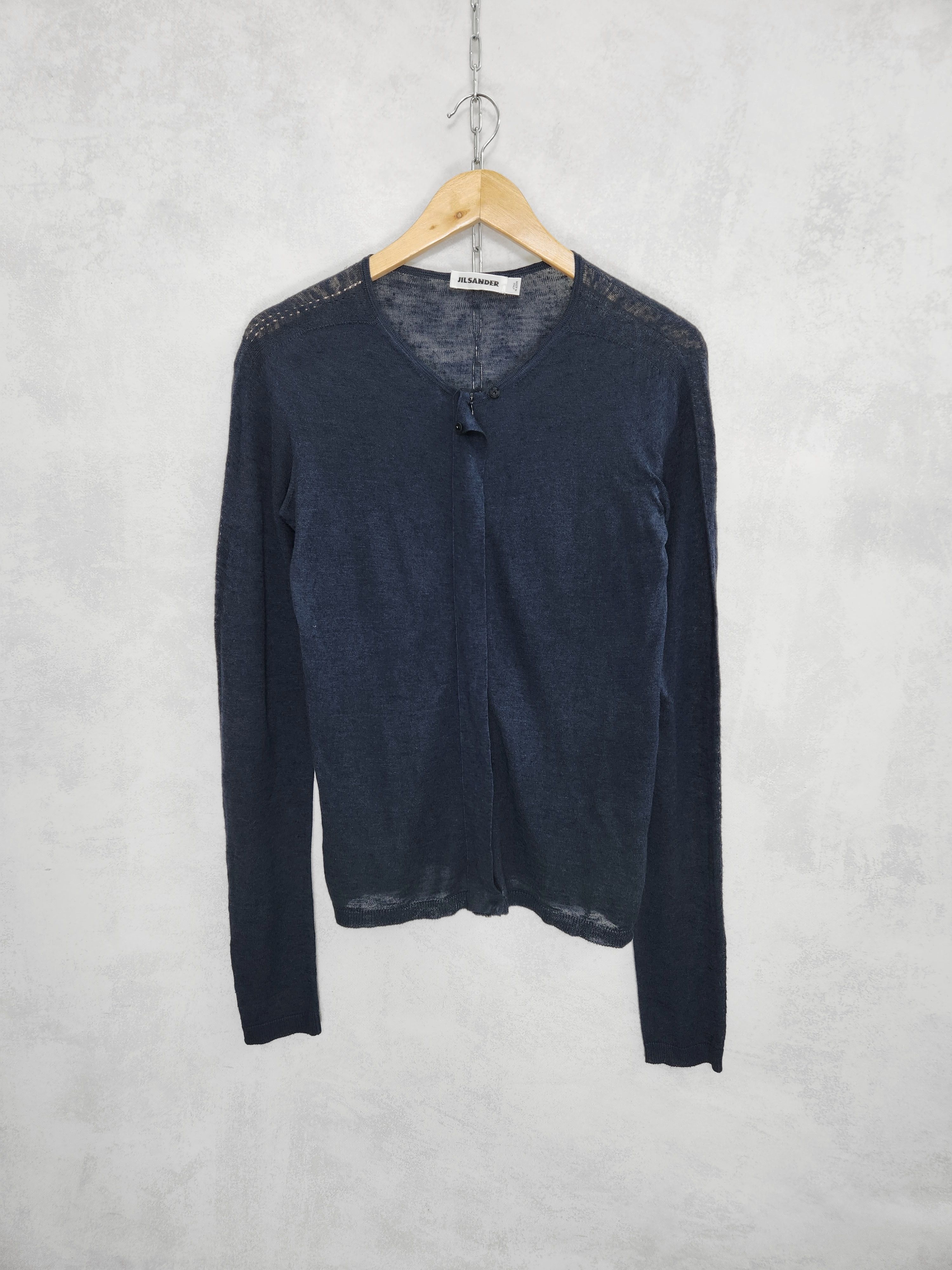 Jil Sander Jil sander full zip long sleeve cardigan navy Size L / US 10 / IT 46 - 1 Thumbnail