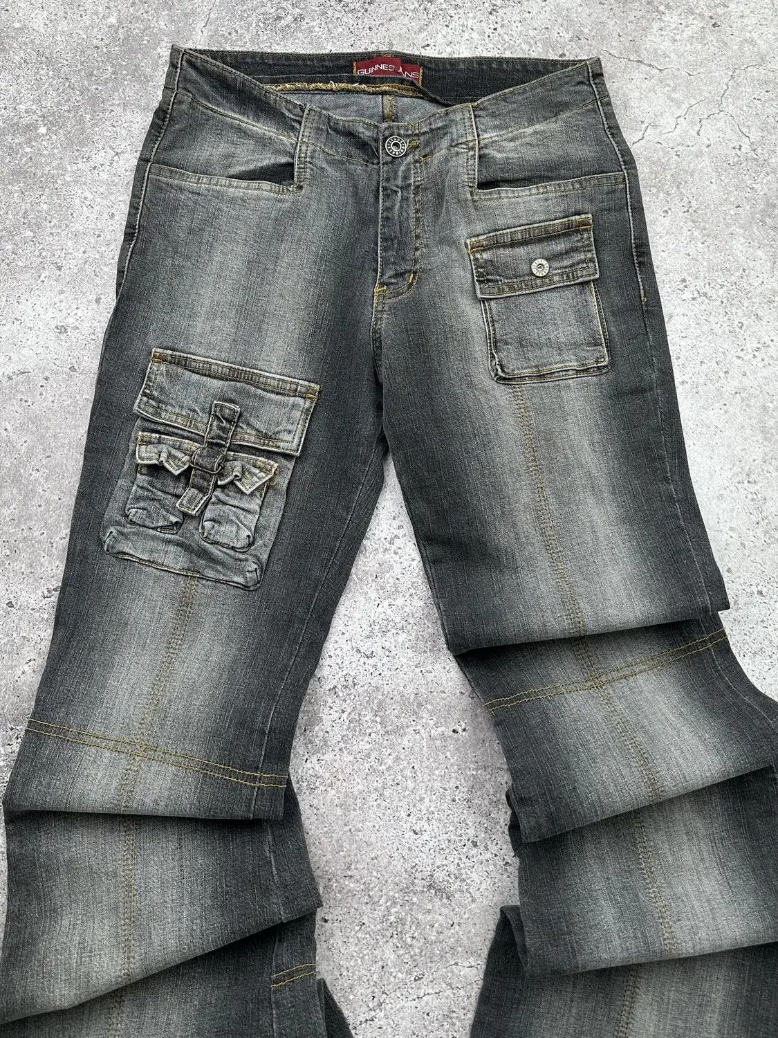 Vintage Vintage Flare Multi-Pocket Jeans C264(V110) Size 27" / US 4 / IT 40 - 2 Thumbnail