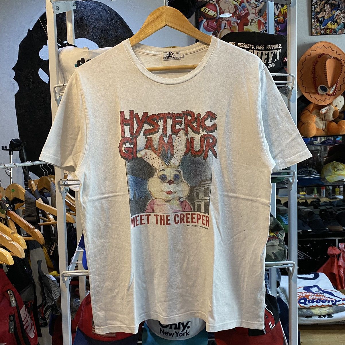 image of Hysteric Glamour “Meet The Creeper” Graphic Tee in White, Men's (Size Large)