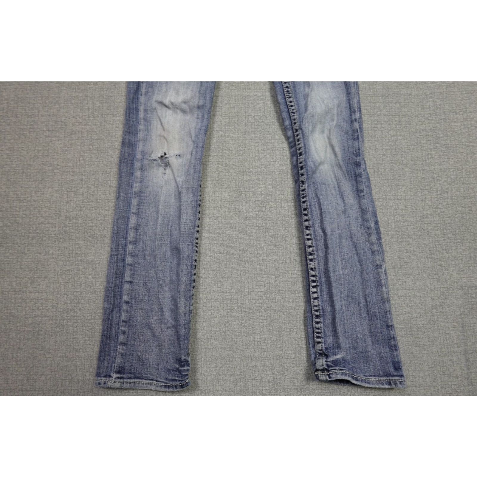 Vintage Buckle Jeans Mens 29x31 Blue Alec Straight Western Thick Stitch Cowboy Stretch Jeans Size US 29 - 3 Thumbnail