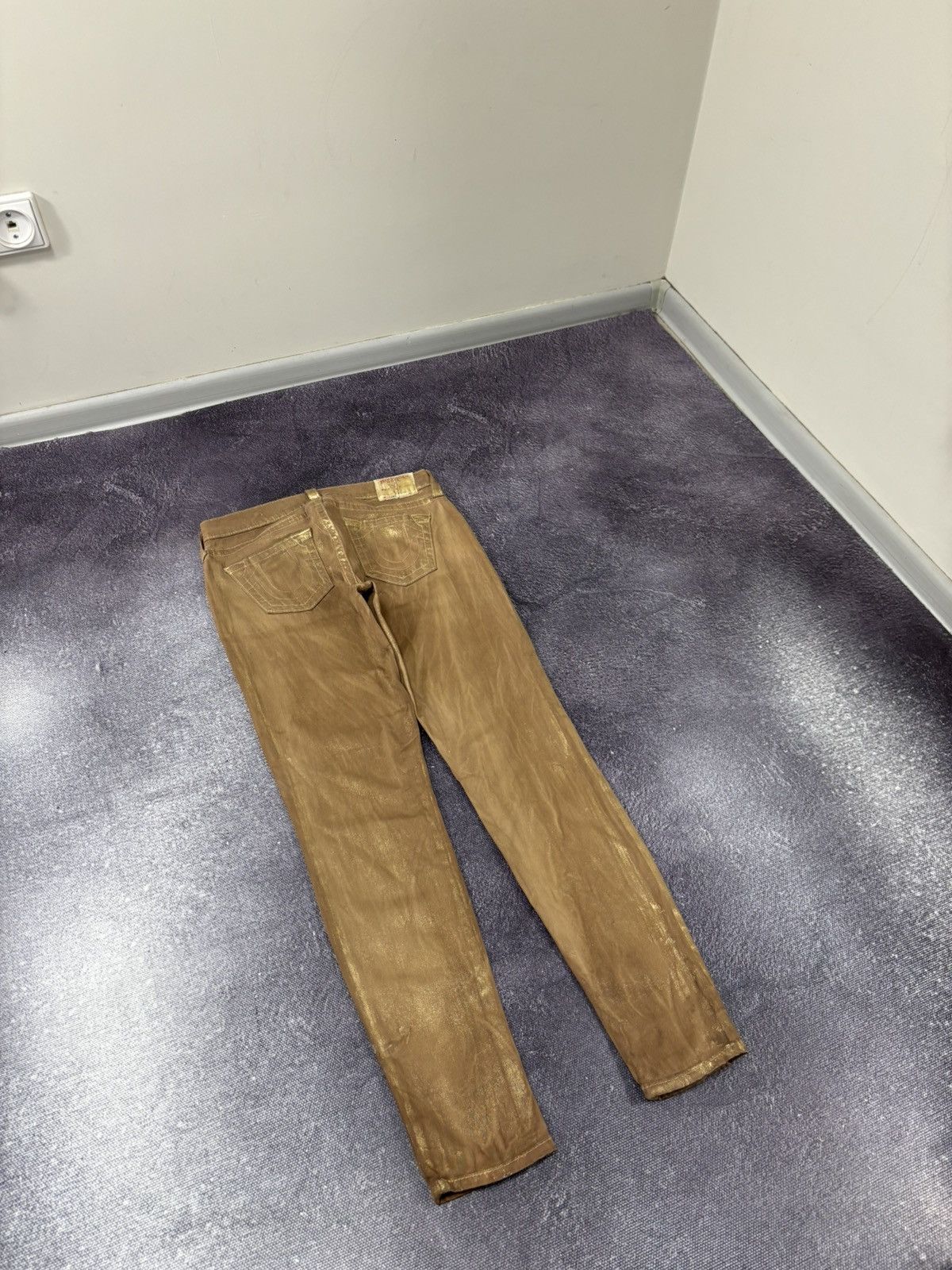 True Religion Vintage True Religion Y2K Women’s Gold Metallic Skinny Jeans Size 30" / US 8 / IT 44 - 9 Thumbnail