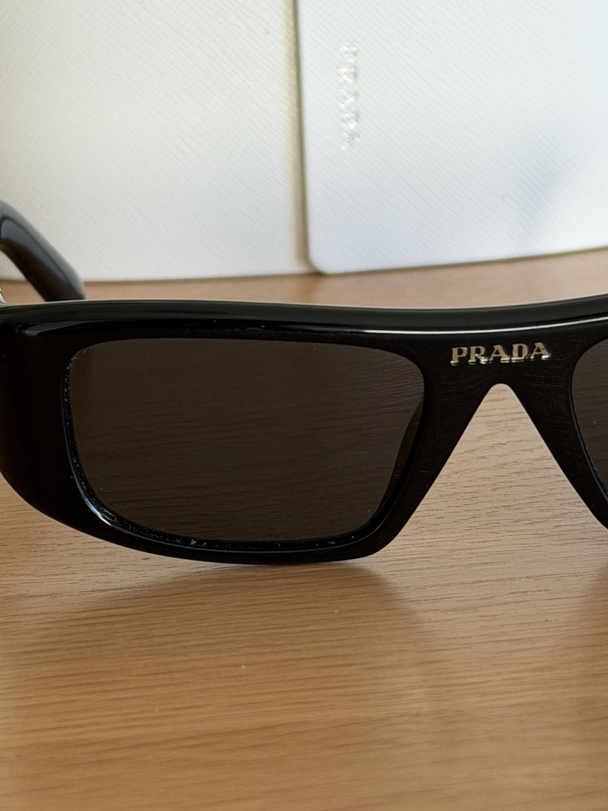 Prada Prada Wrap Rectangle Sunglasses – Black Size ONE SIZE - 10 Thumbnail